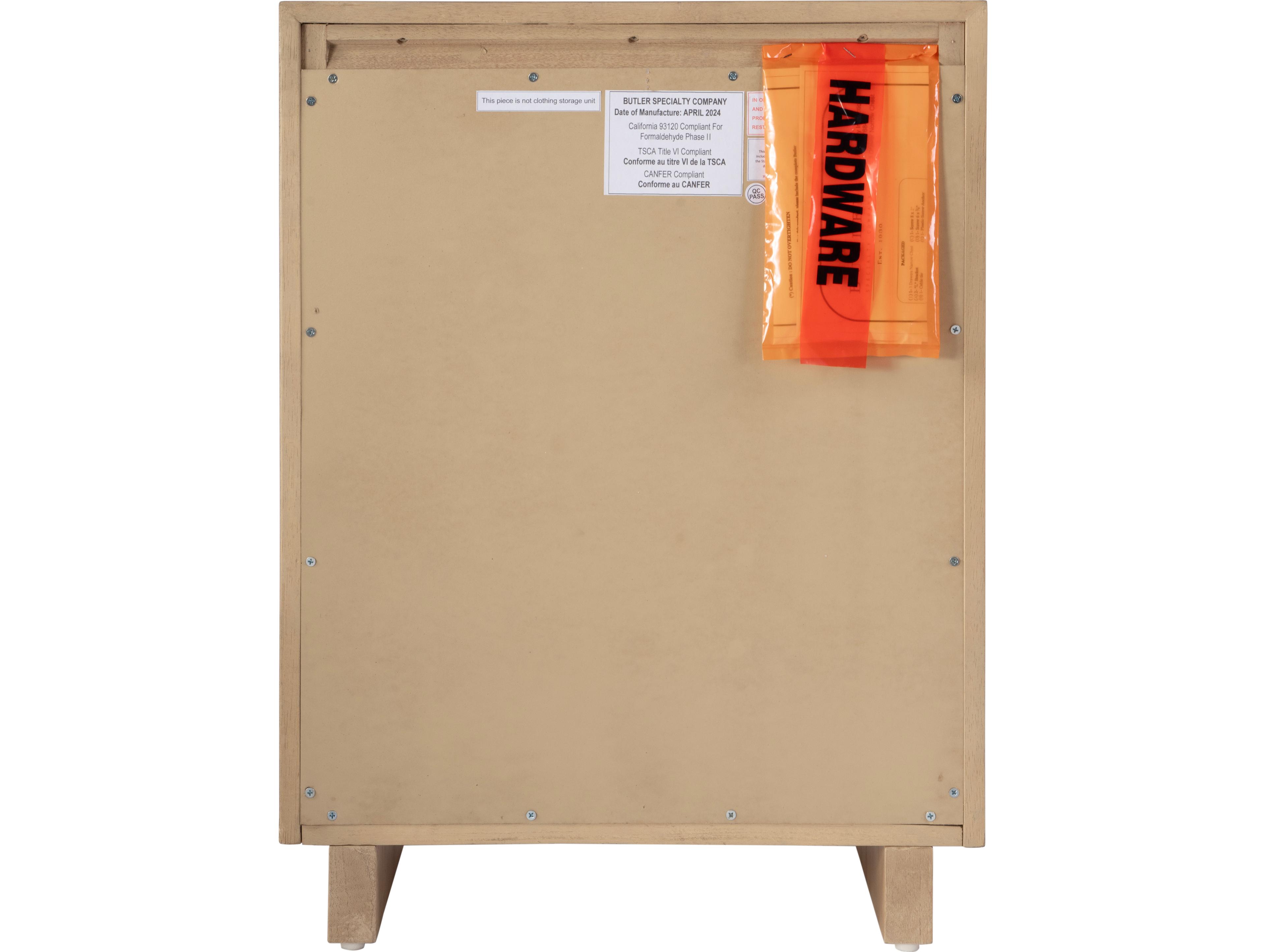 Butler Halmstad 3-Drawers Natural Mindi Wood Nightstand