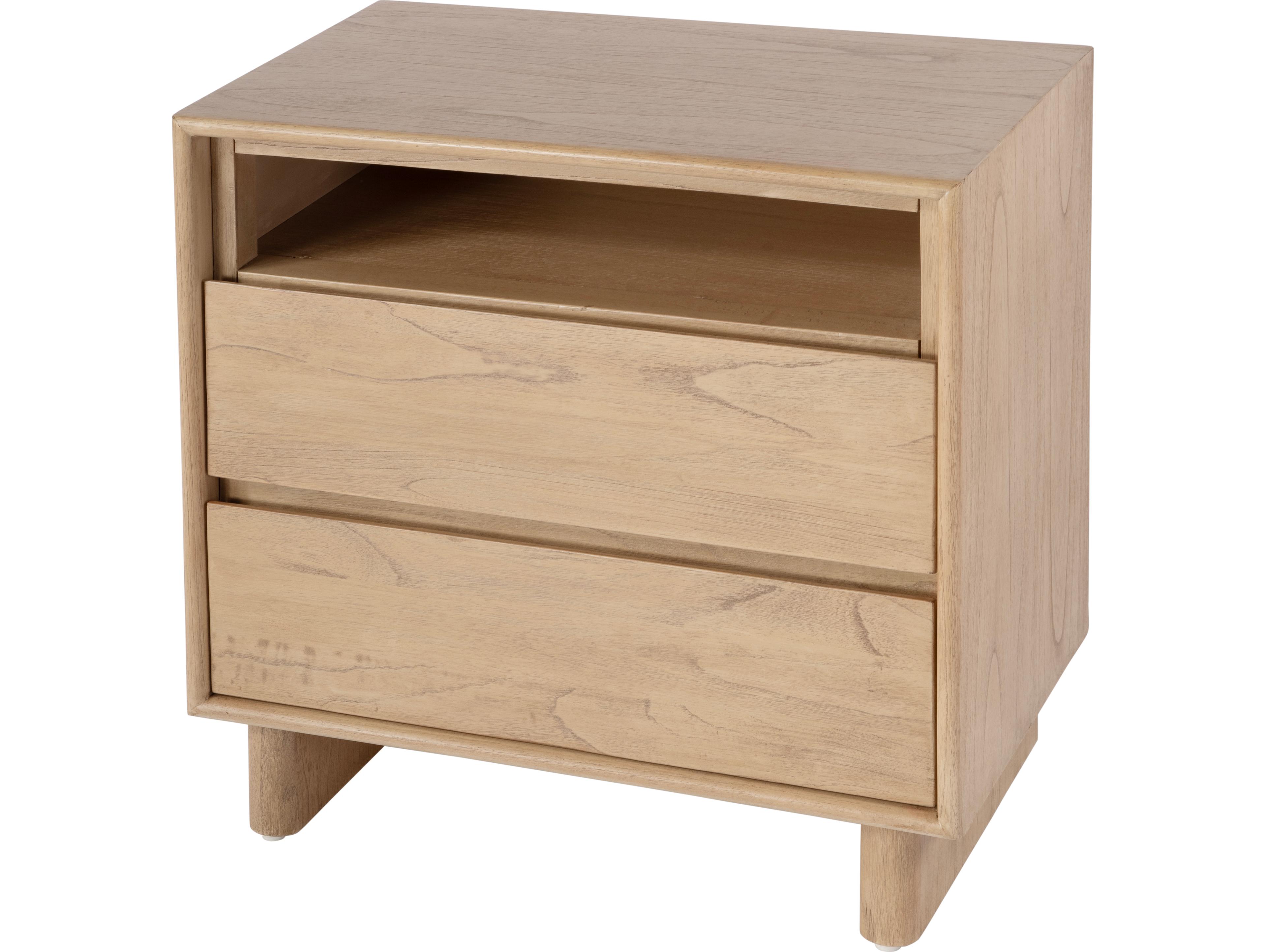 Butler Halmstad 2-Drawers Natural Mindi Wood Nightstand