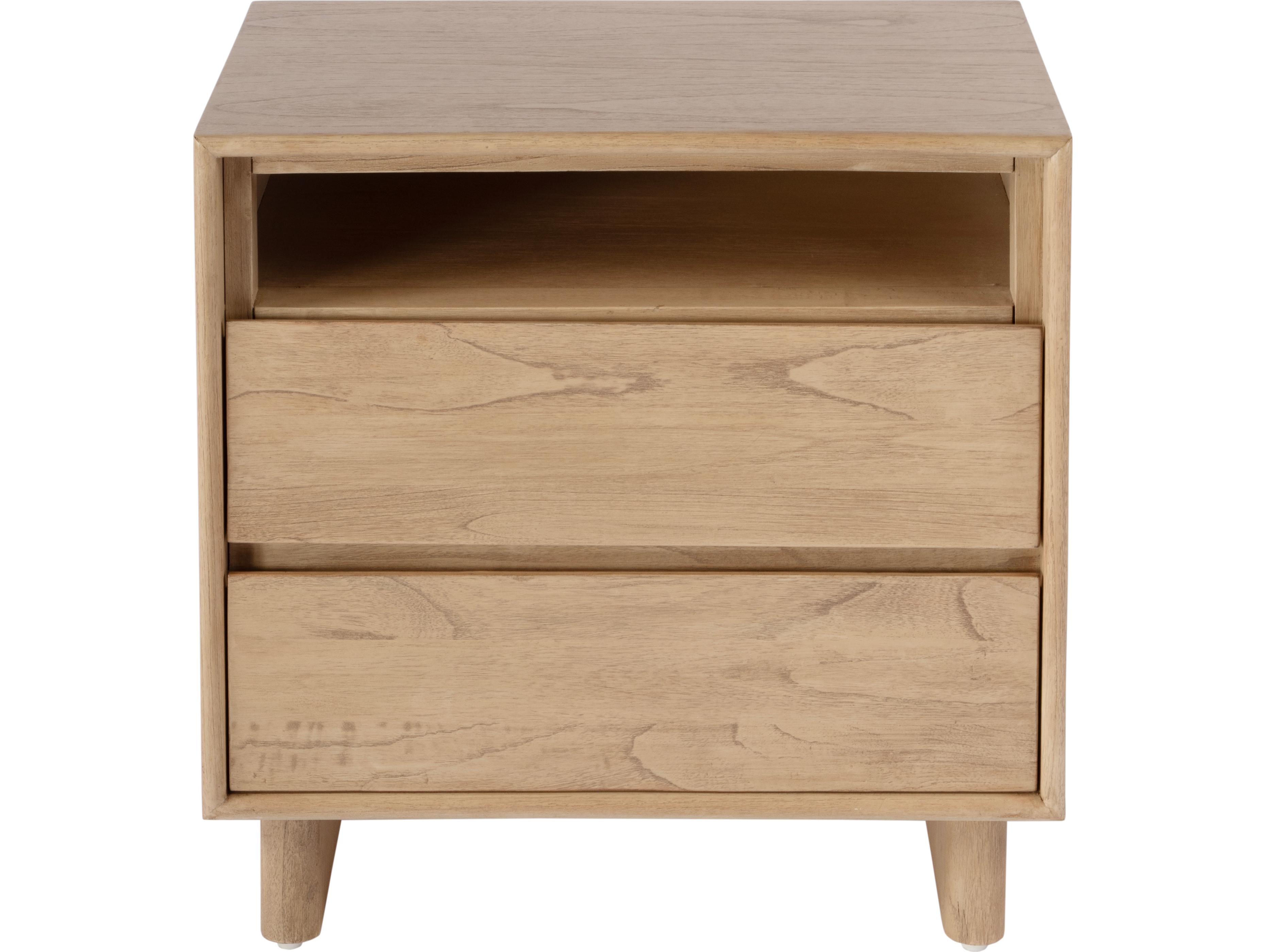 Butler Halmstad 2-Drawers Natural Mindi Wood Nightstand