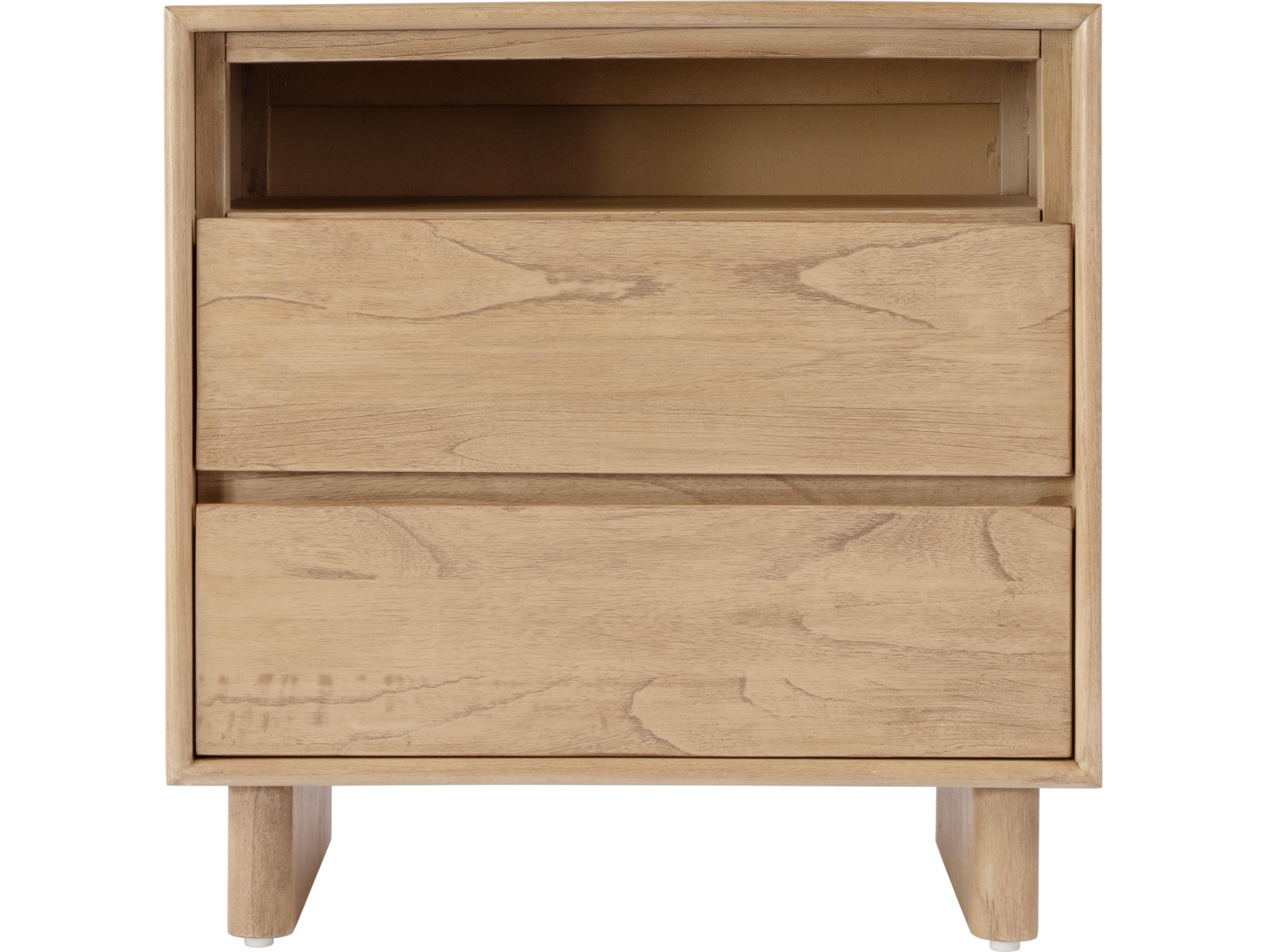 Butler Halmstad 2-Drawers Natural Mindi Wood Nightstand