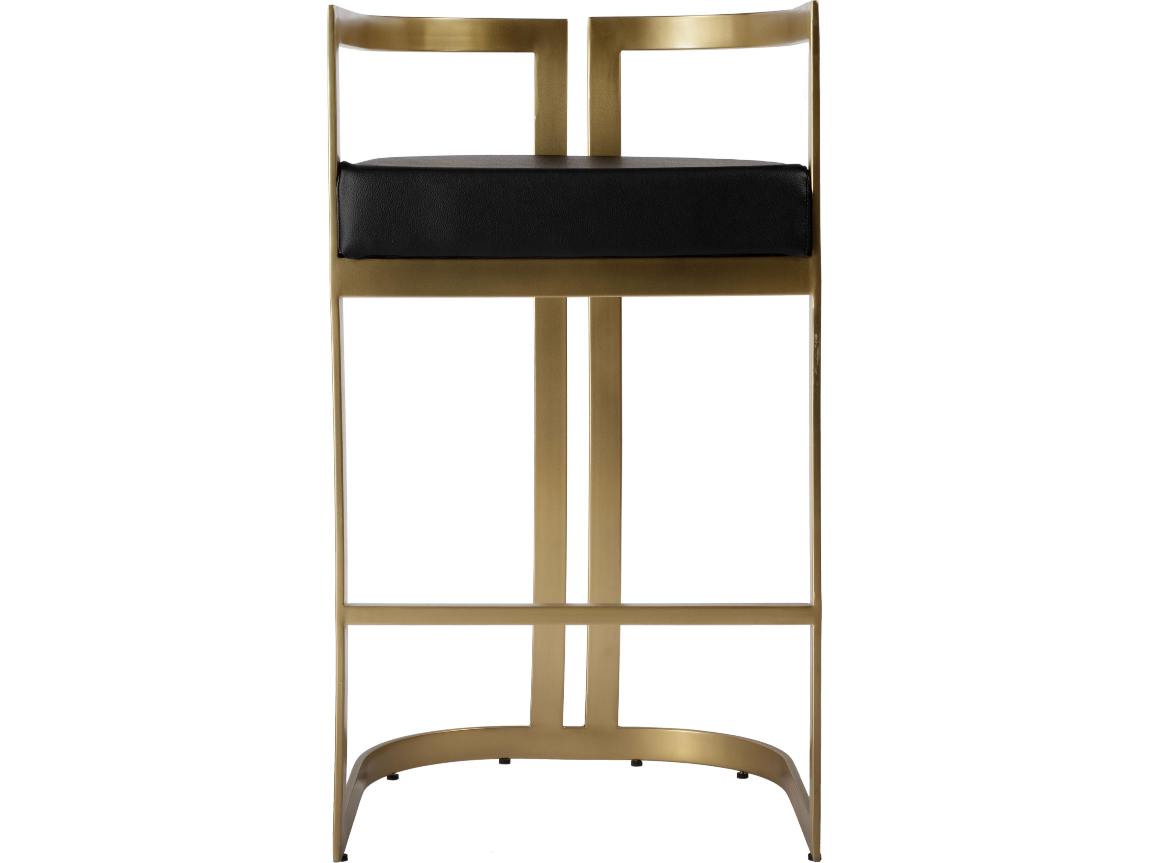 Butler Clarence Black Leather Faux Bar Stool