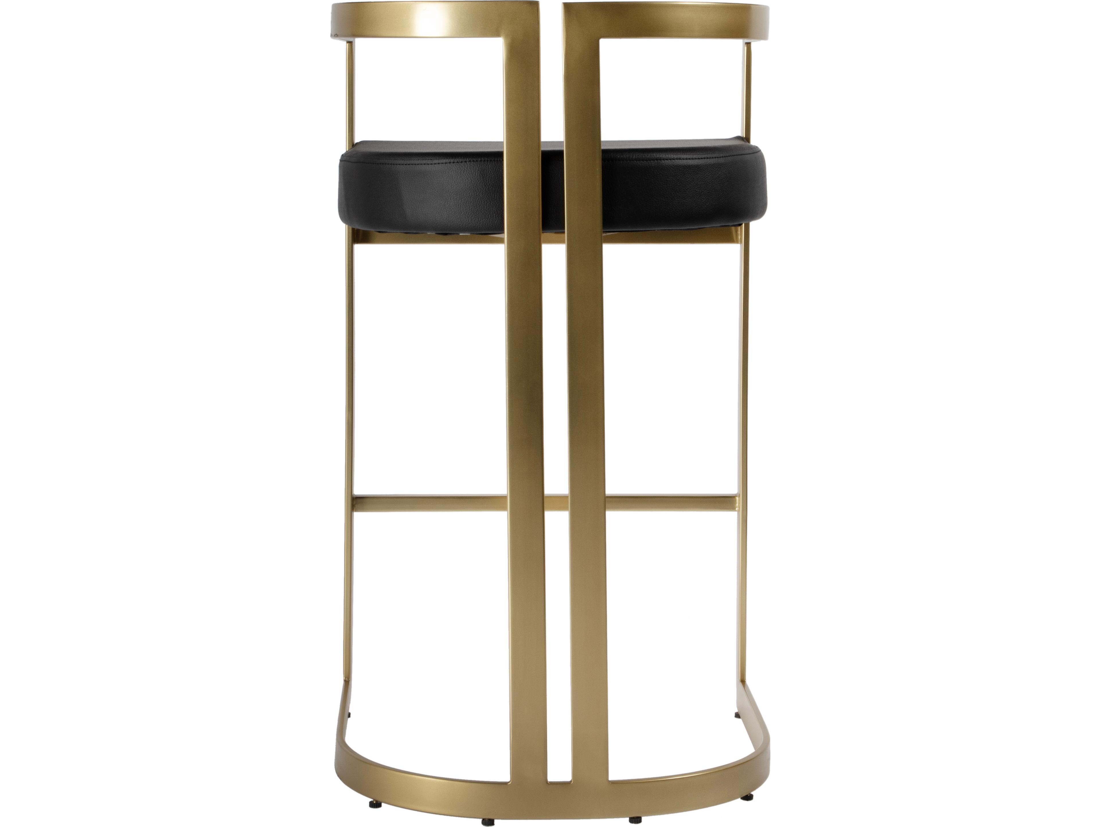 Butler Clarence Black Leather Faux Bar Stool