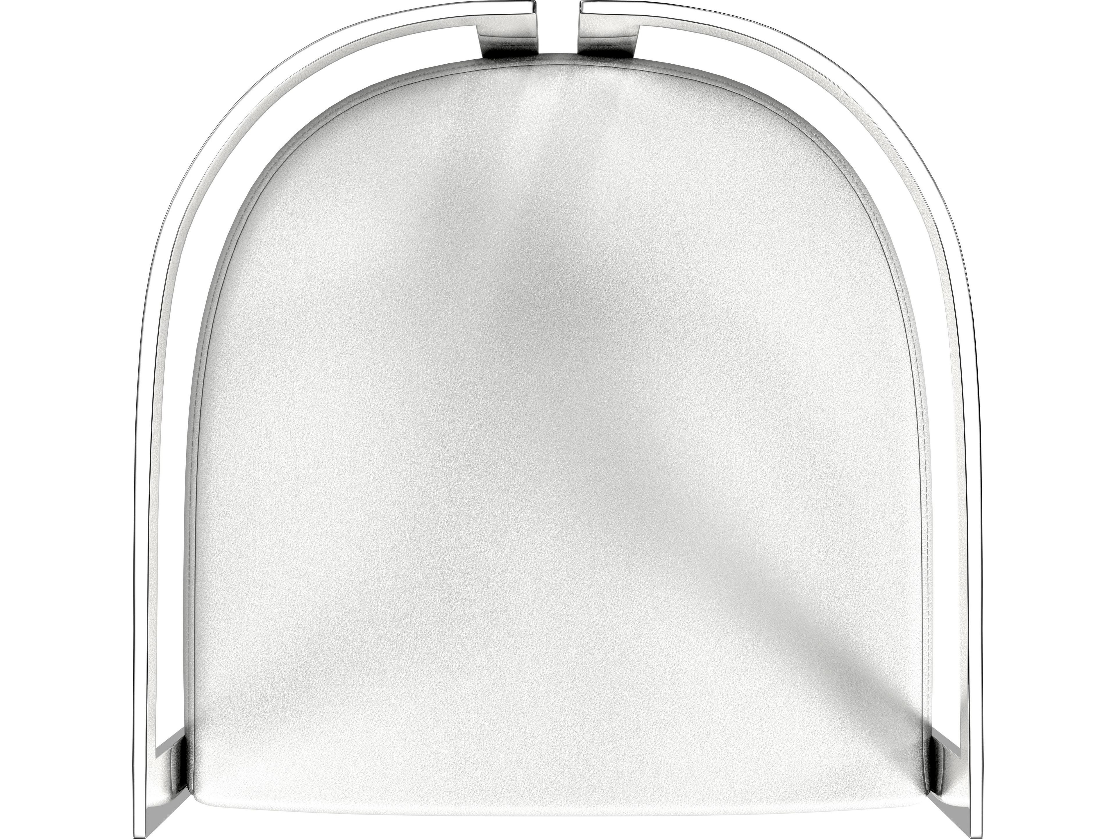 Butler Clarence Nickel Plated White Faux Leather Bar Stool