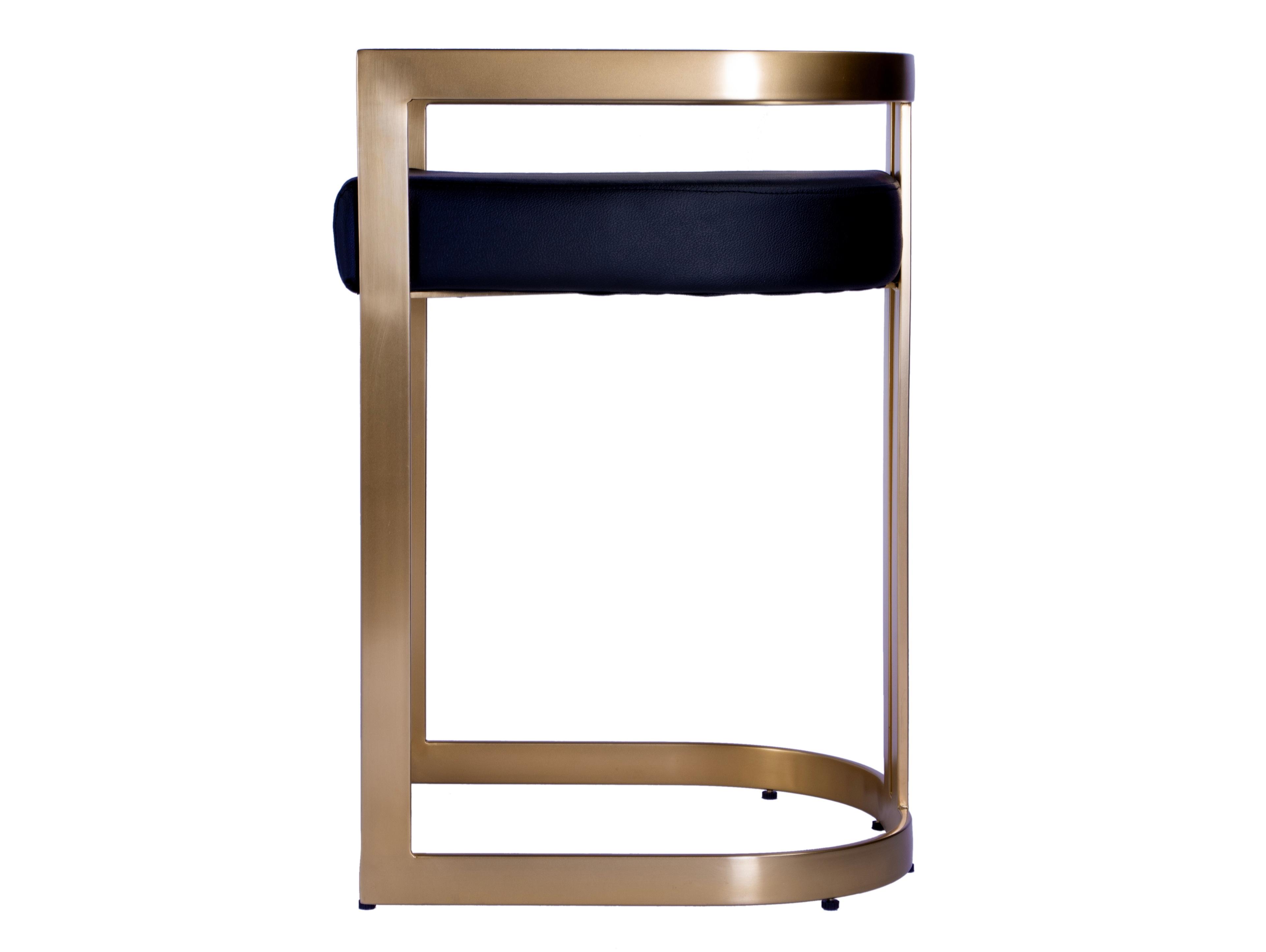 Butler Clarence Black Leather Faux Counter Stool