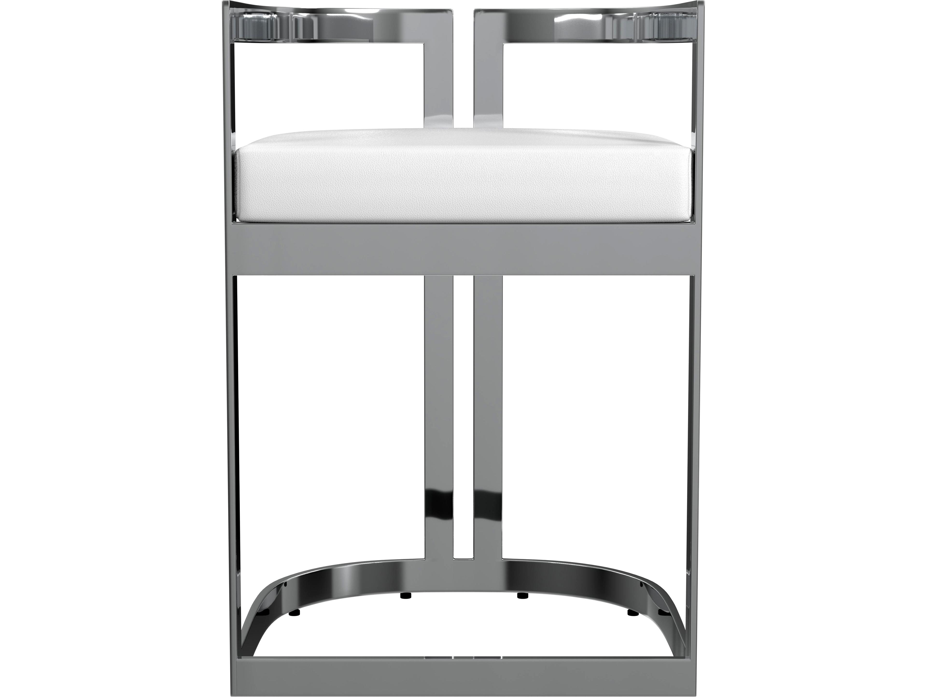 Butler Clarence Nickel Plated Faux Leather Counter Stool