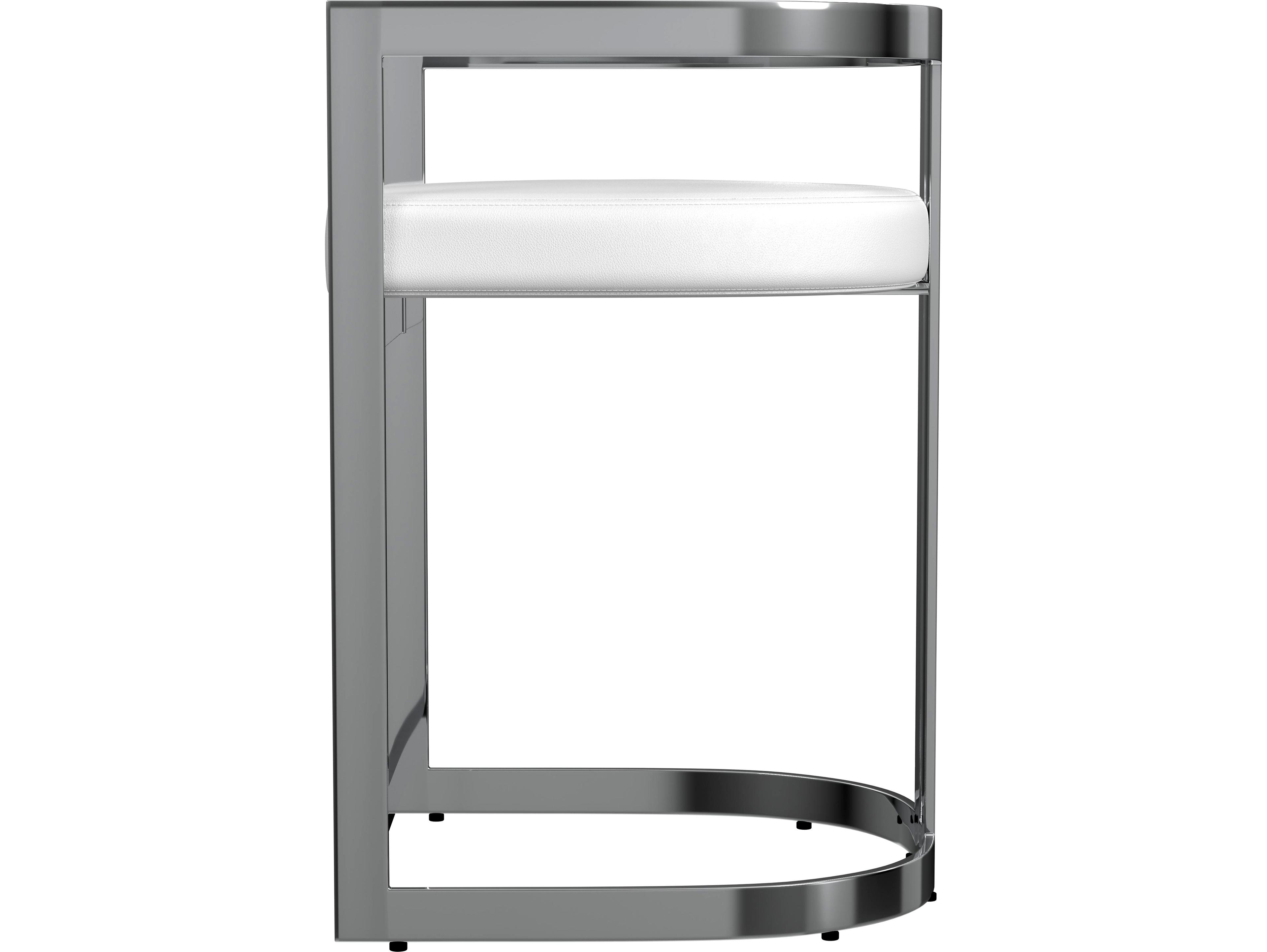 Butler Clarence Nickel Plated Faux Leather Counter Stool