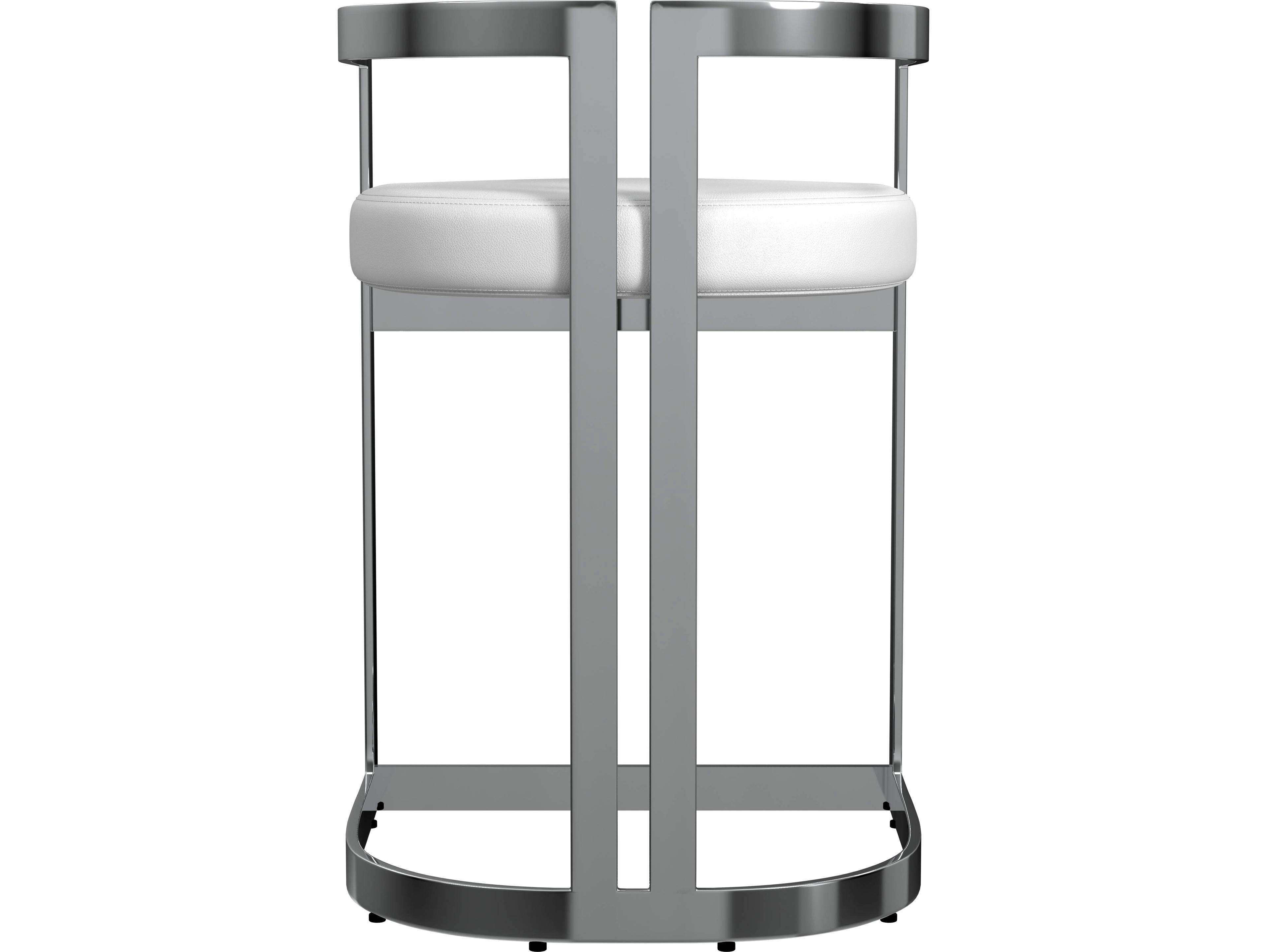 Butler Clarence Nickel Plated Faux Leather Counter Stool