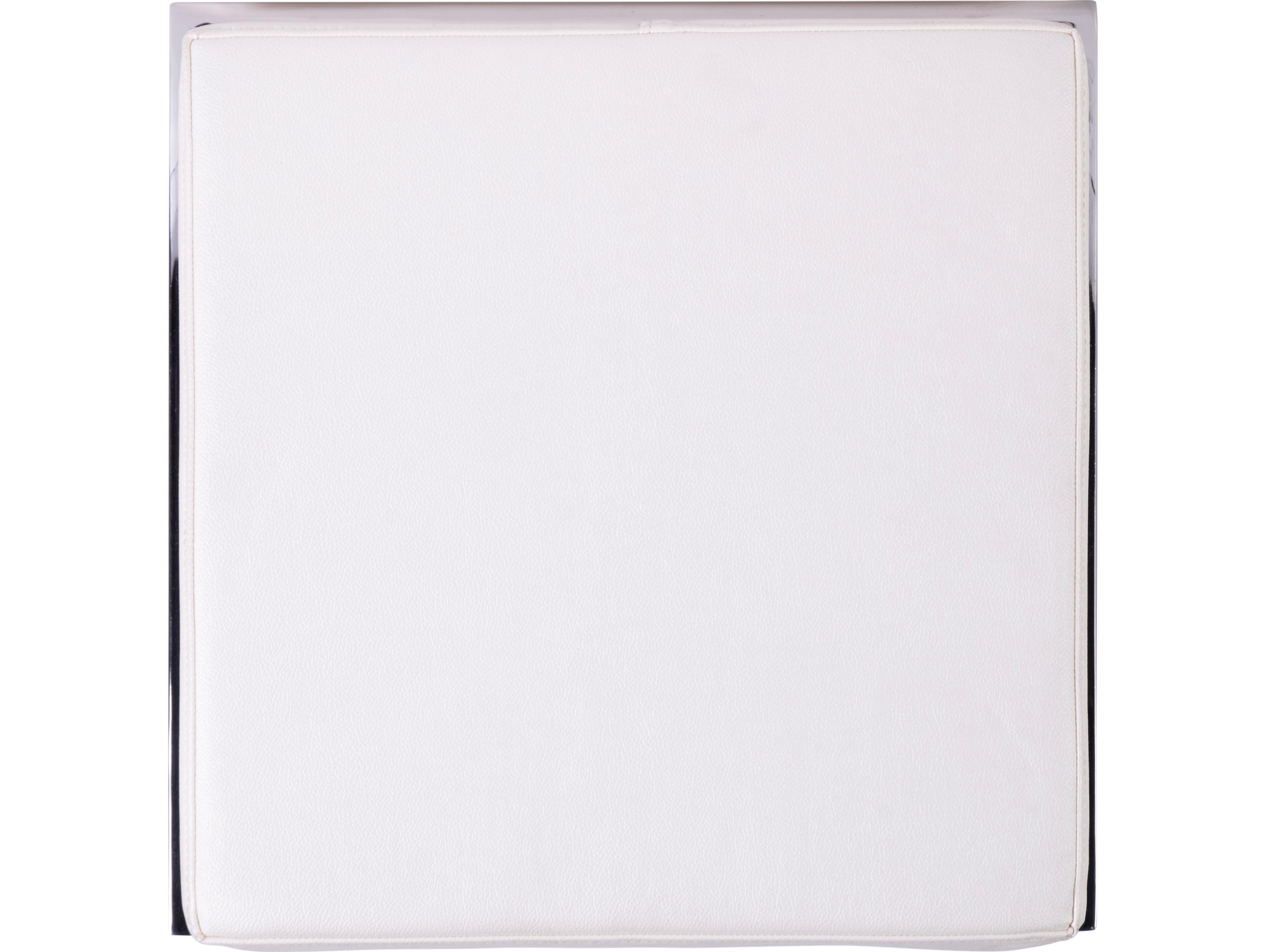 Butler Natalya Nickel Plated White Faux Leather Bar Stool