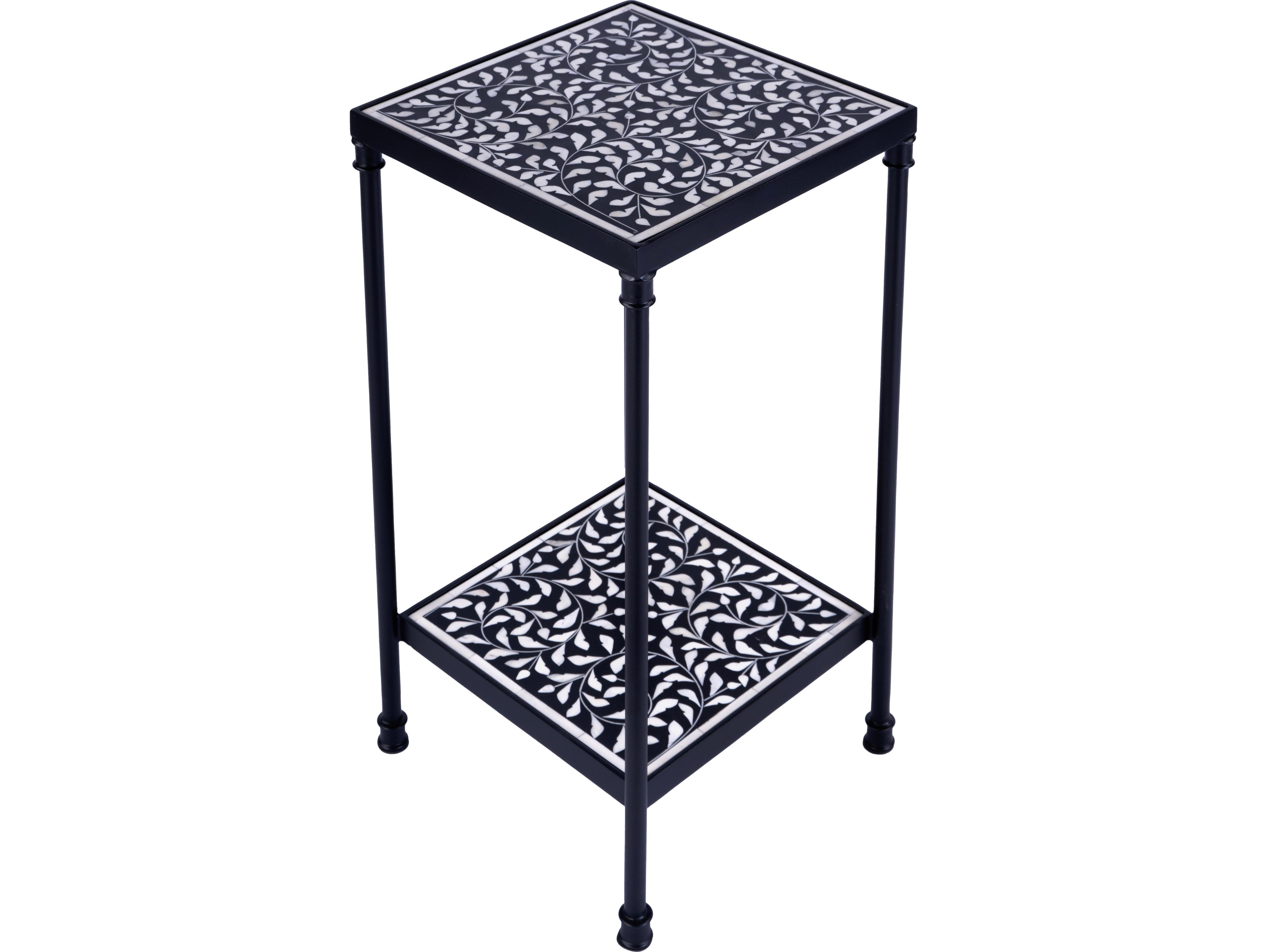 Butler Lana Square Resin Black Bone End Table