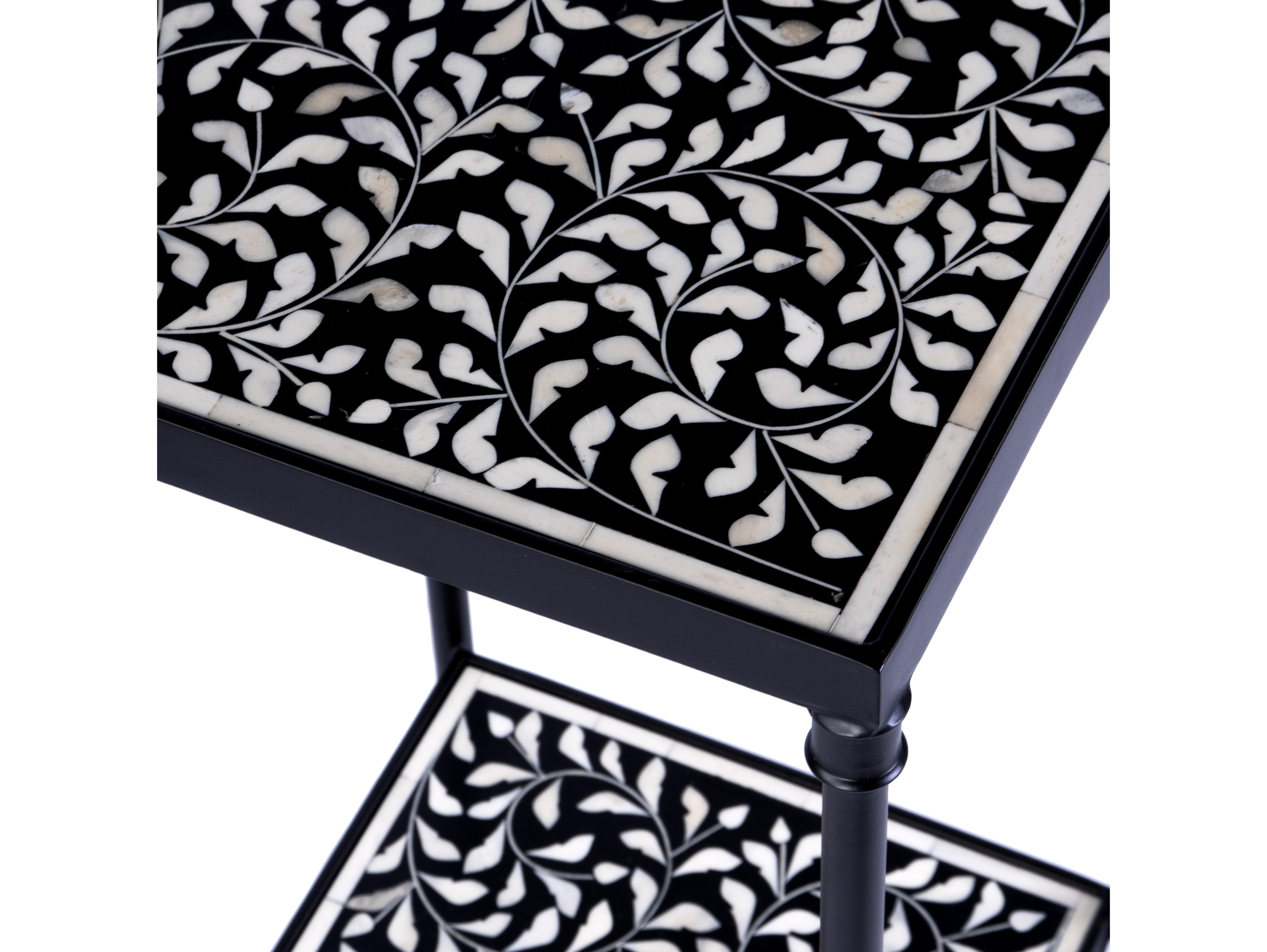 Butler Lana Square Resin Black Bone End Table