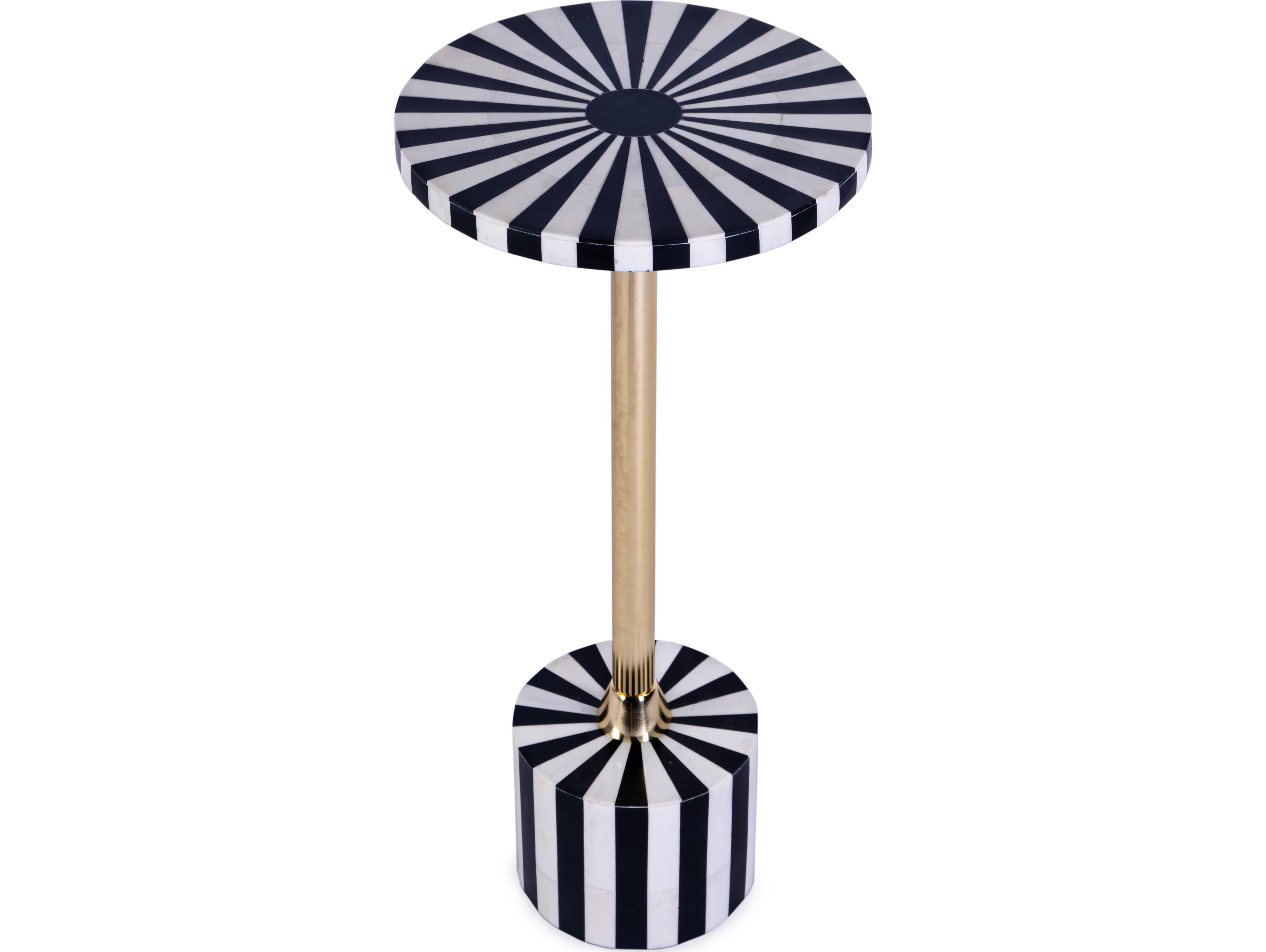 Butler Zane Round Resin Black Bone End Table