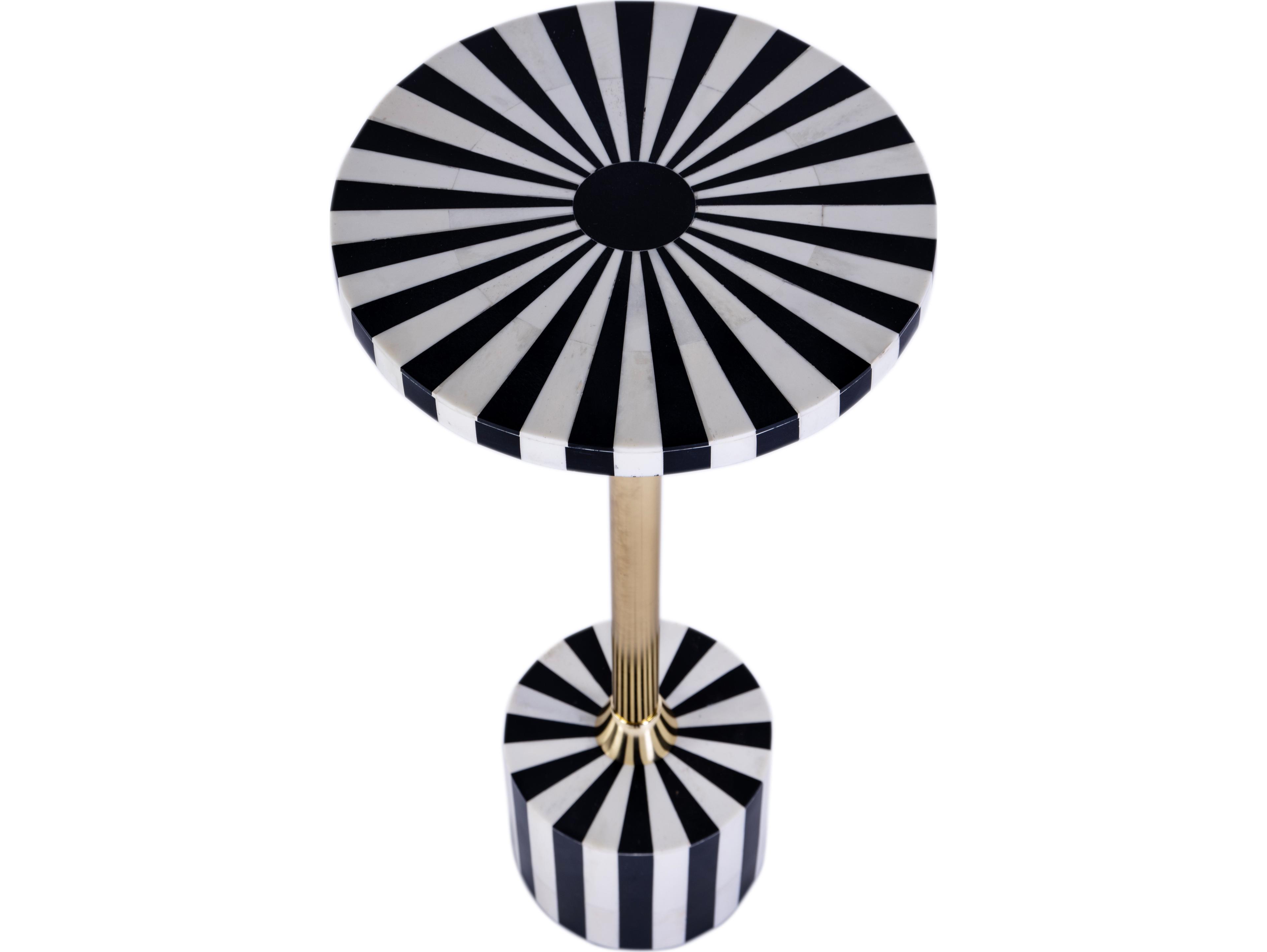 Butler Zane Round Resin Black Bone End Table