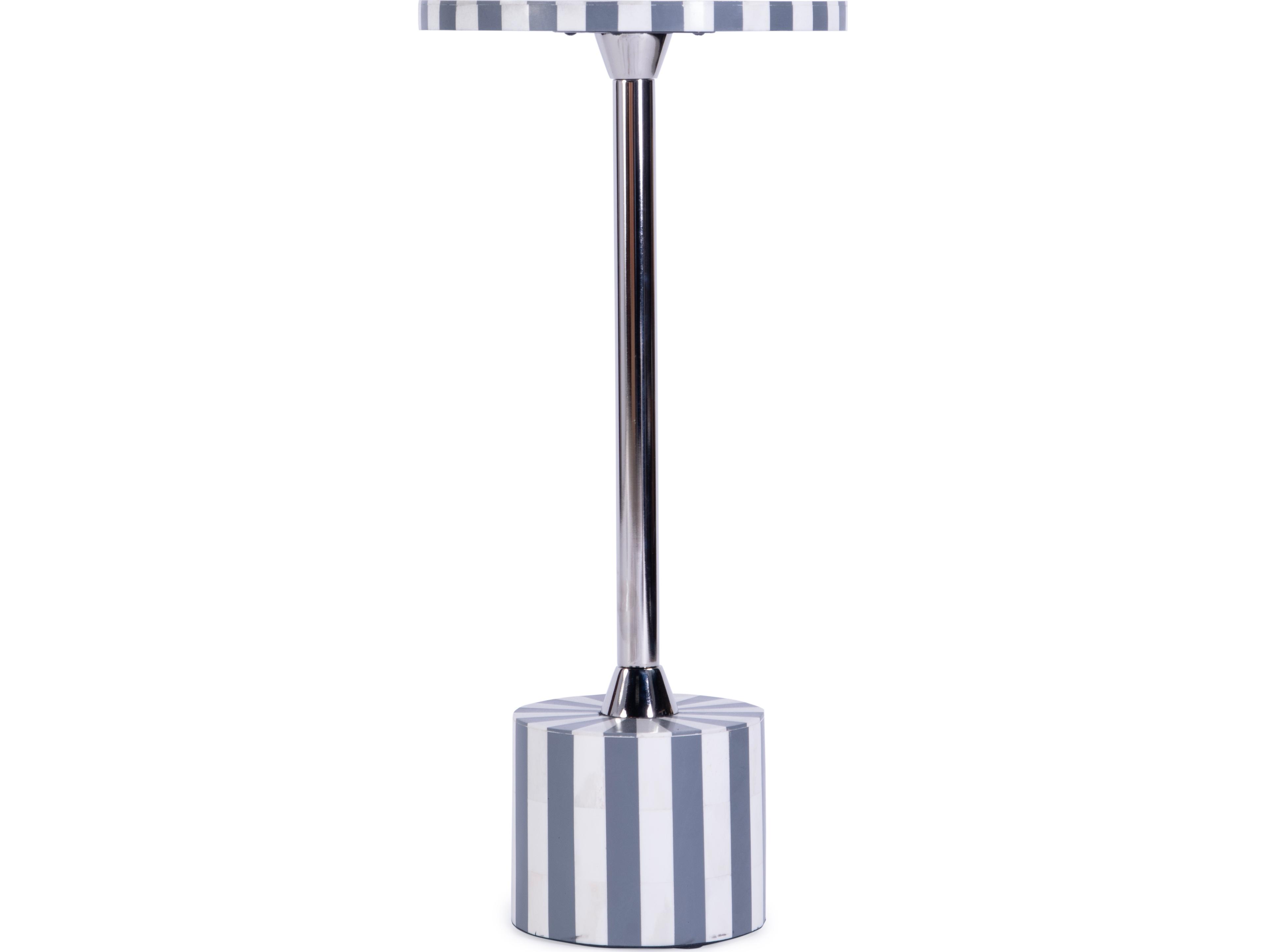 Butler Zane Round Resin Gray Bone Inlay End Table