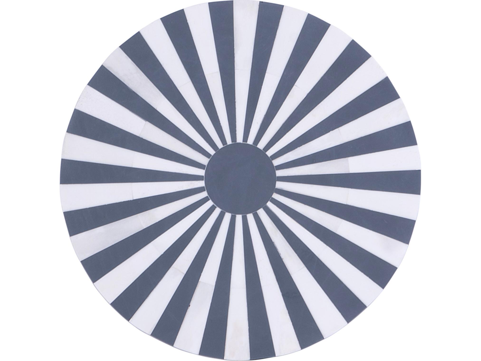 Butler Zane Round Resin Gray Bone Inlay End Table