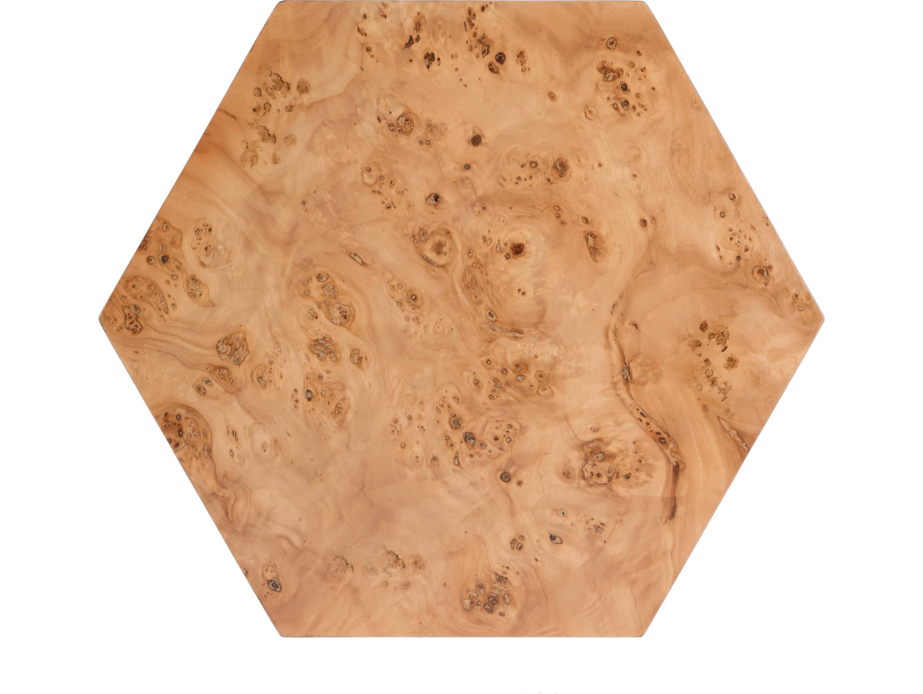 Butler Billie Hexagon Wood Traditional Burl End Table