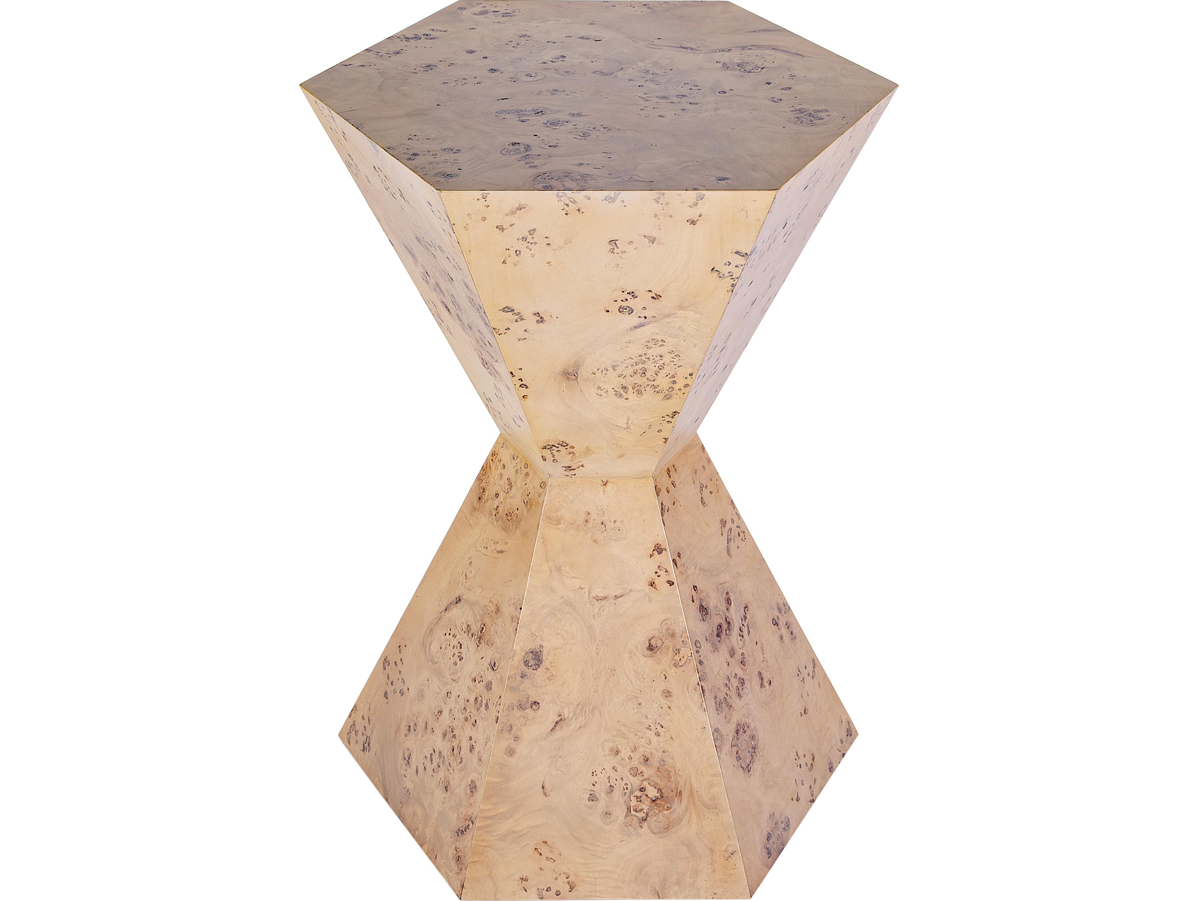Butler Billie Hexagon Wood Light Burl End Table