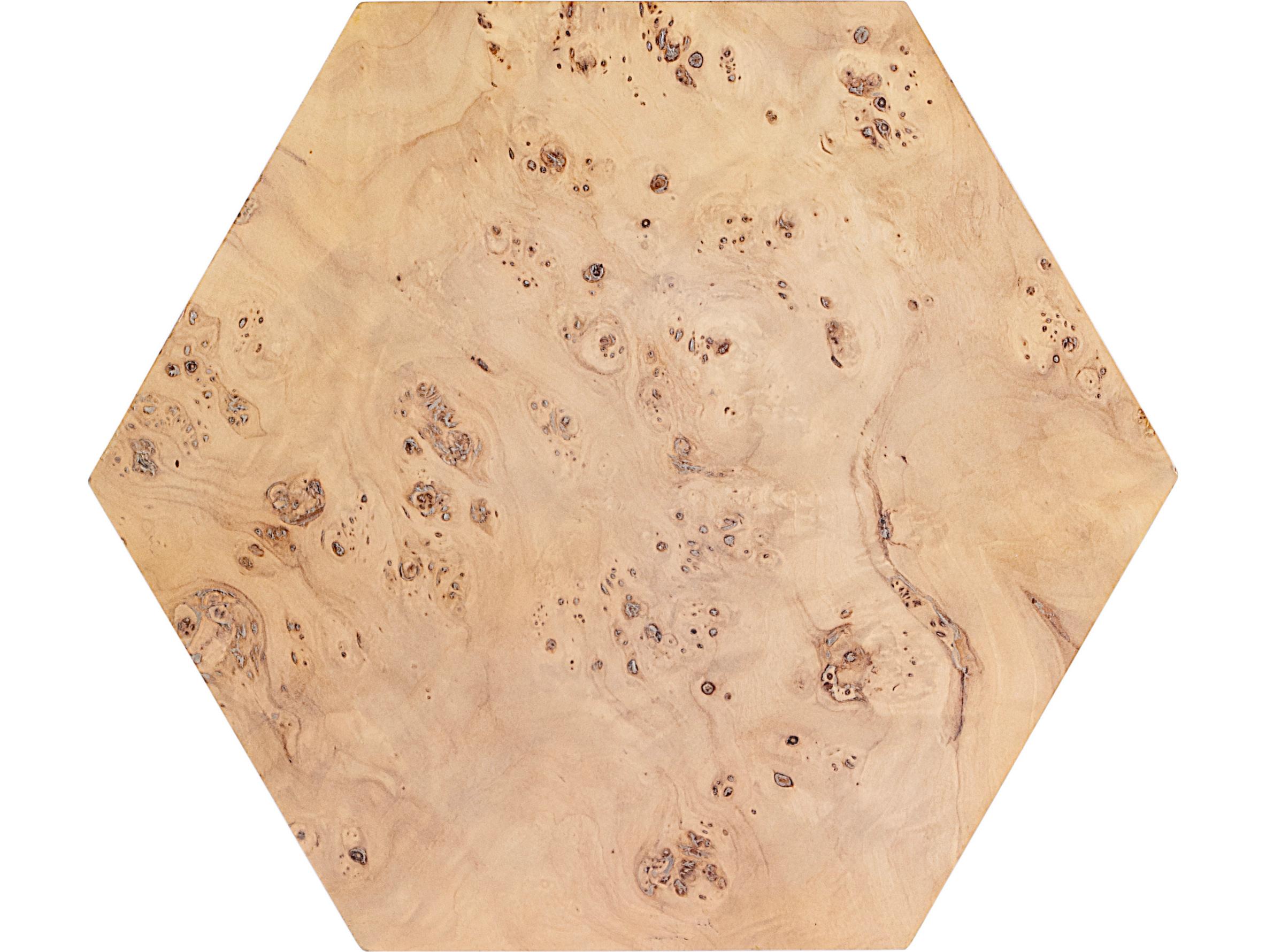 Butler Billie Hexagon Wood Light Burl End Table