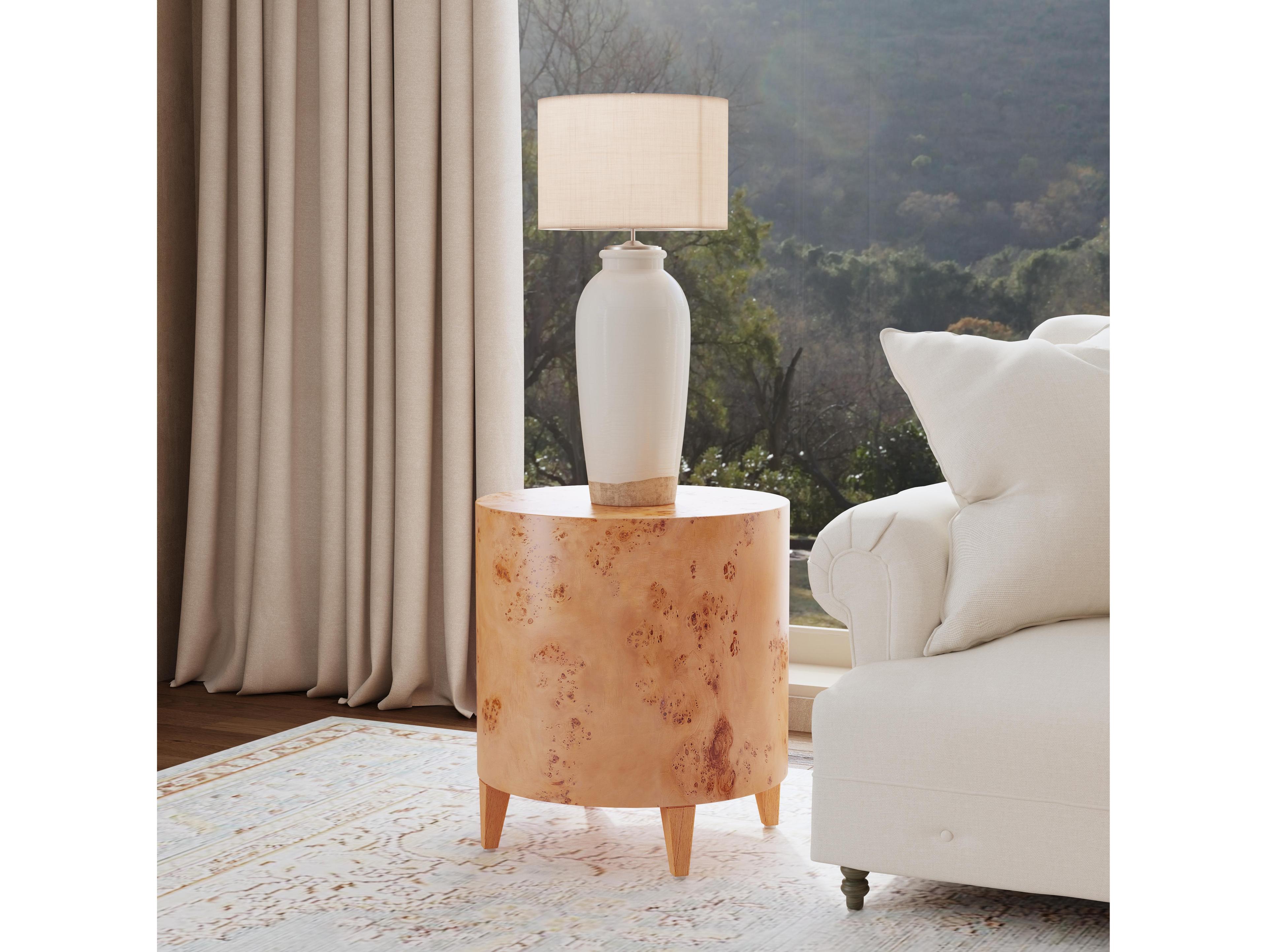 Butler Billie Round Wood Traditional Burl End Table