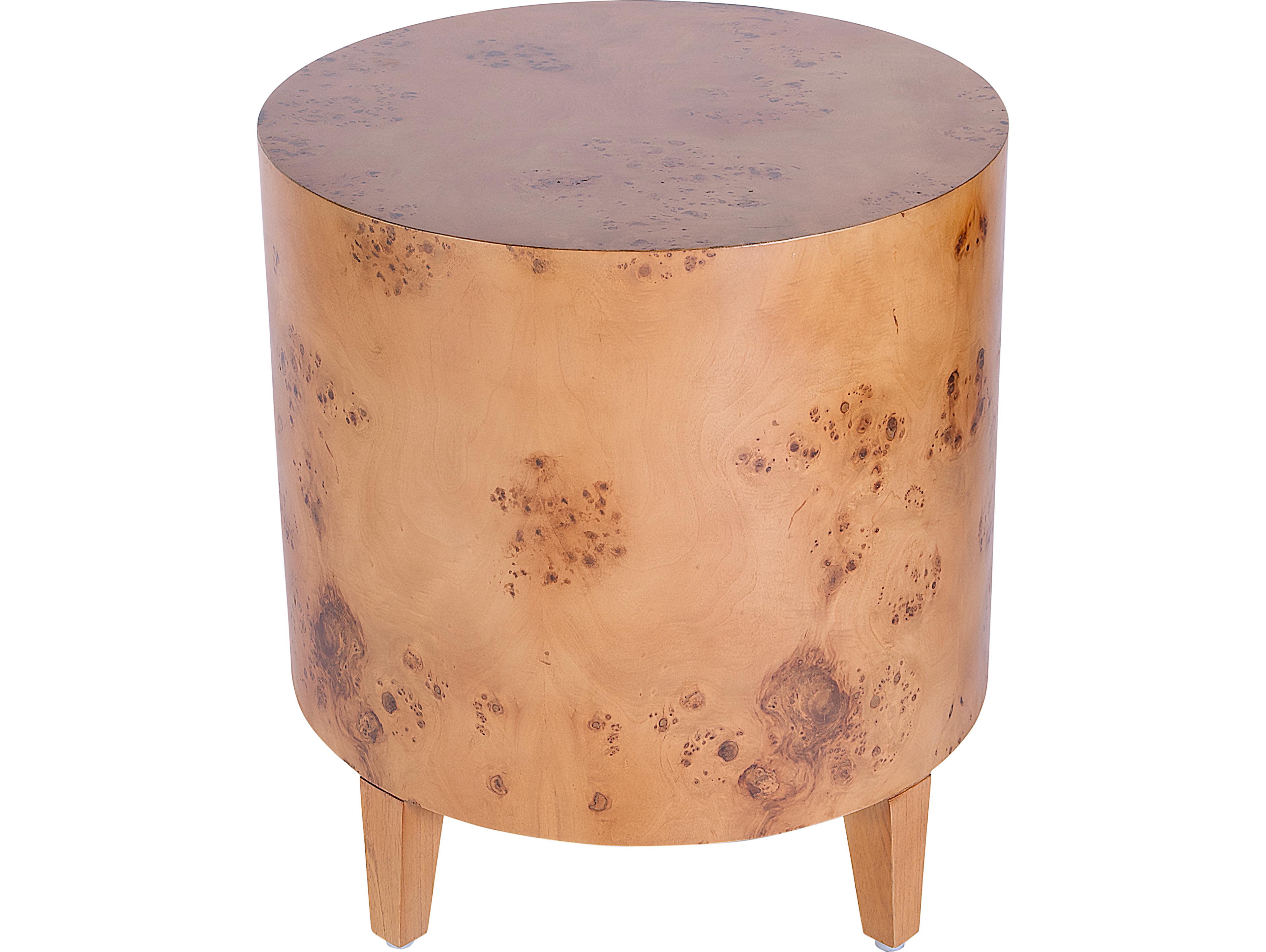 Butler Billie Round Wood Traditional Burl End Table