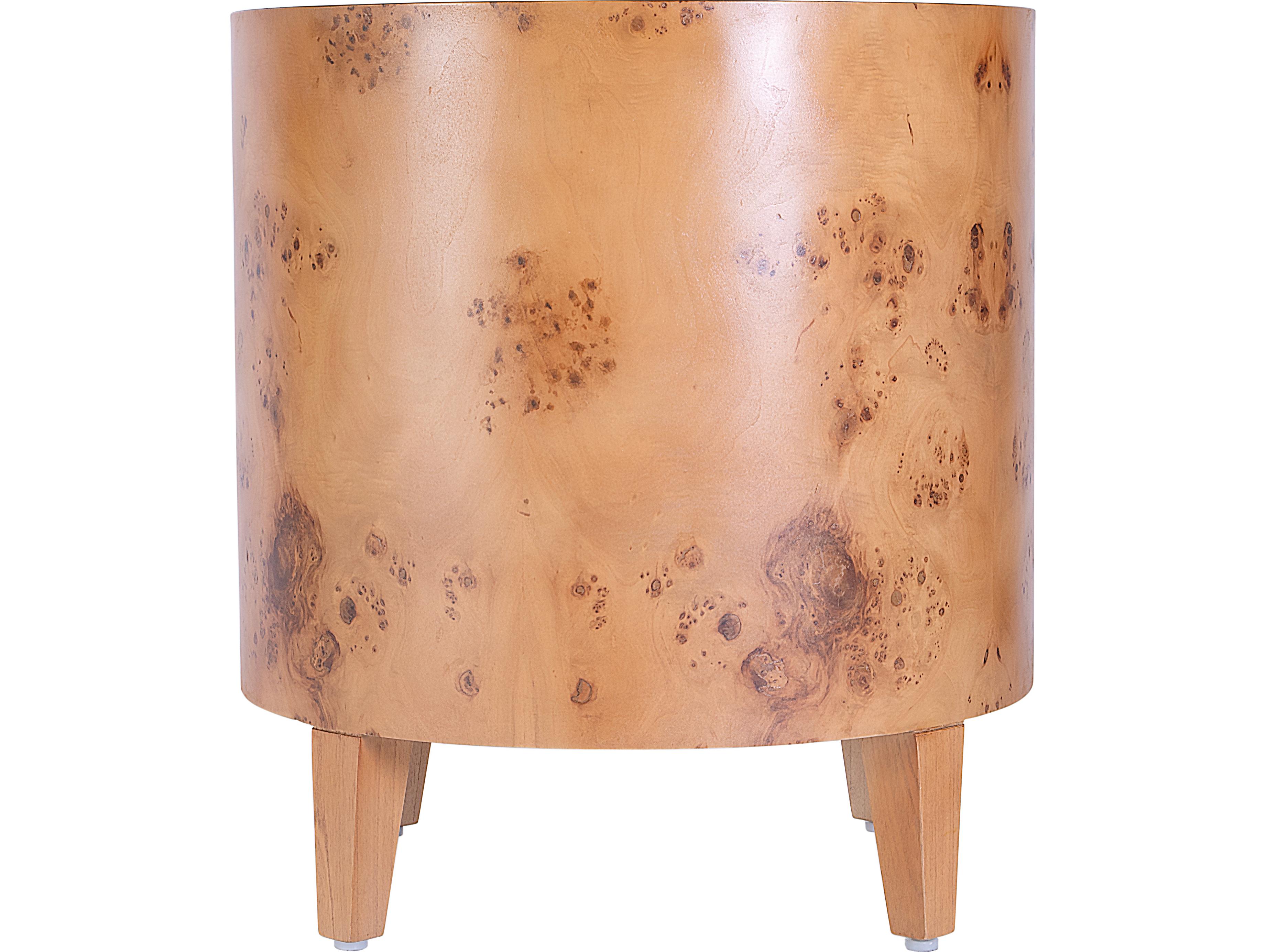 Butler Billie Round Wood Traditional Burl End Table