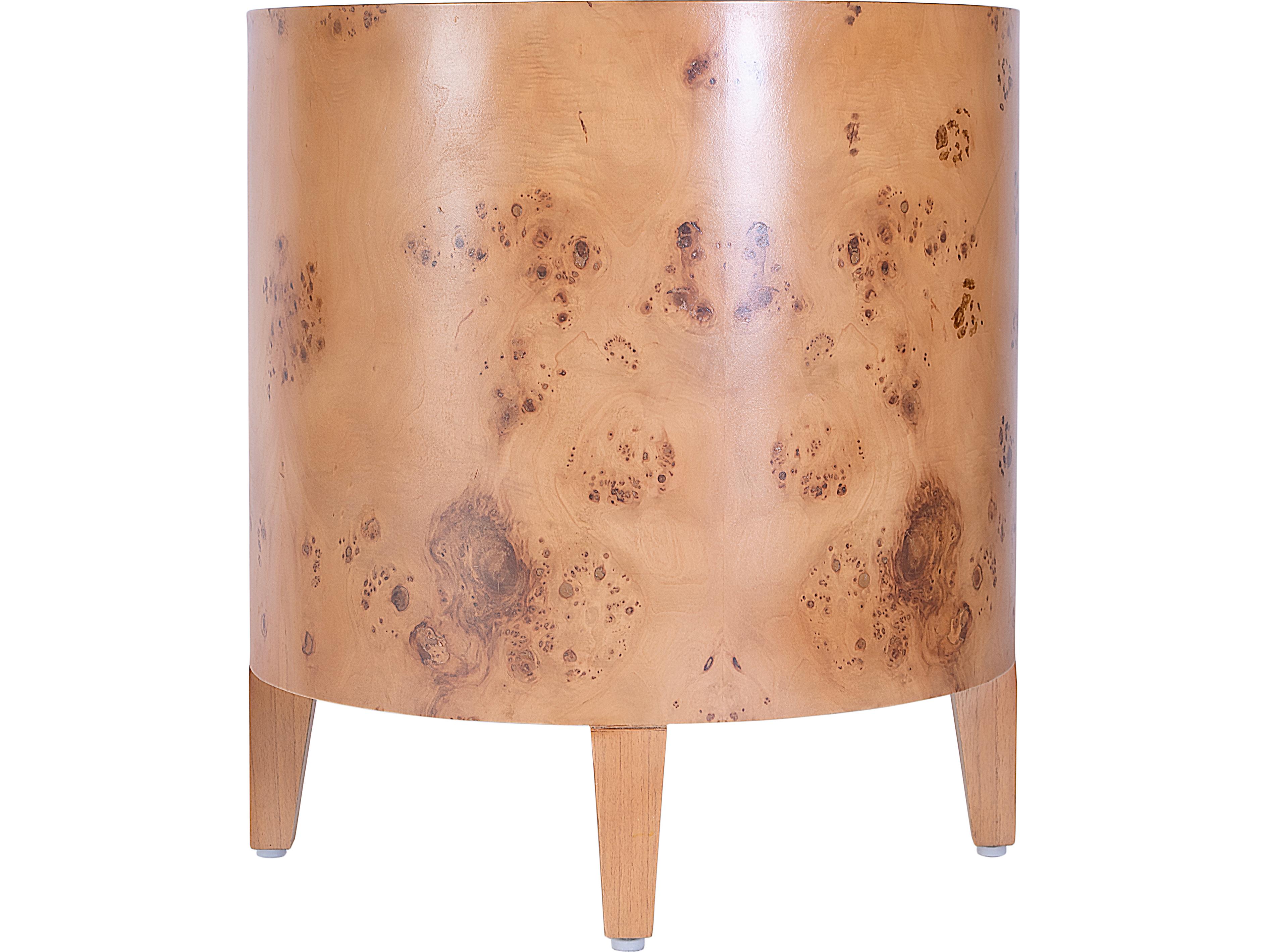 Butler Billie Round Wood Traditional Burl End Table