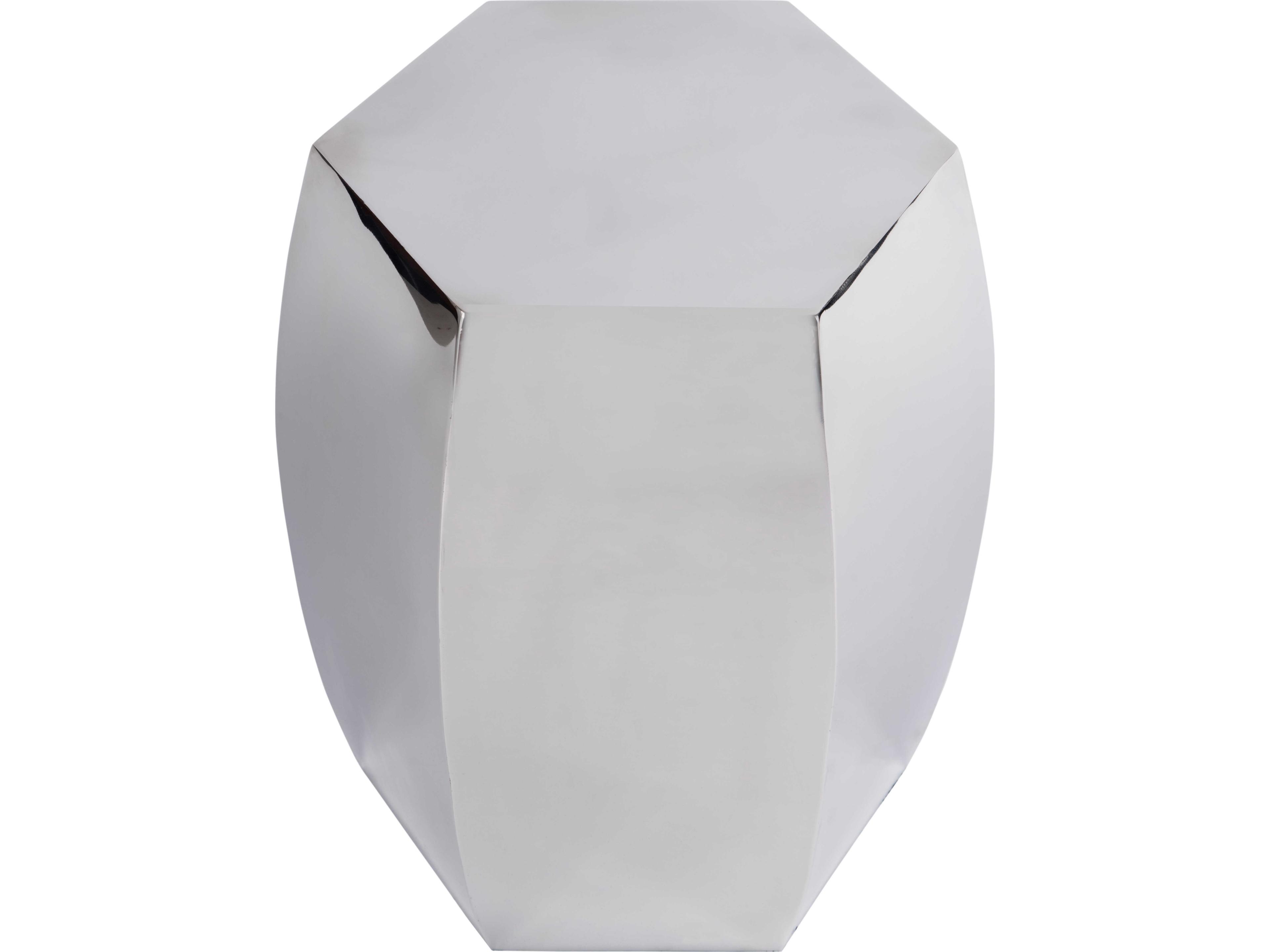 Butler Carter Hexagon Metal Silver End Table