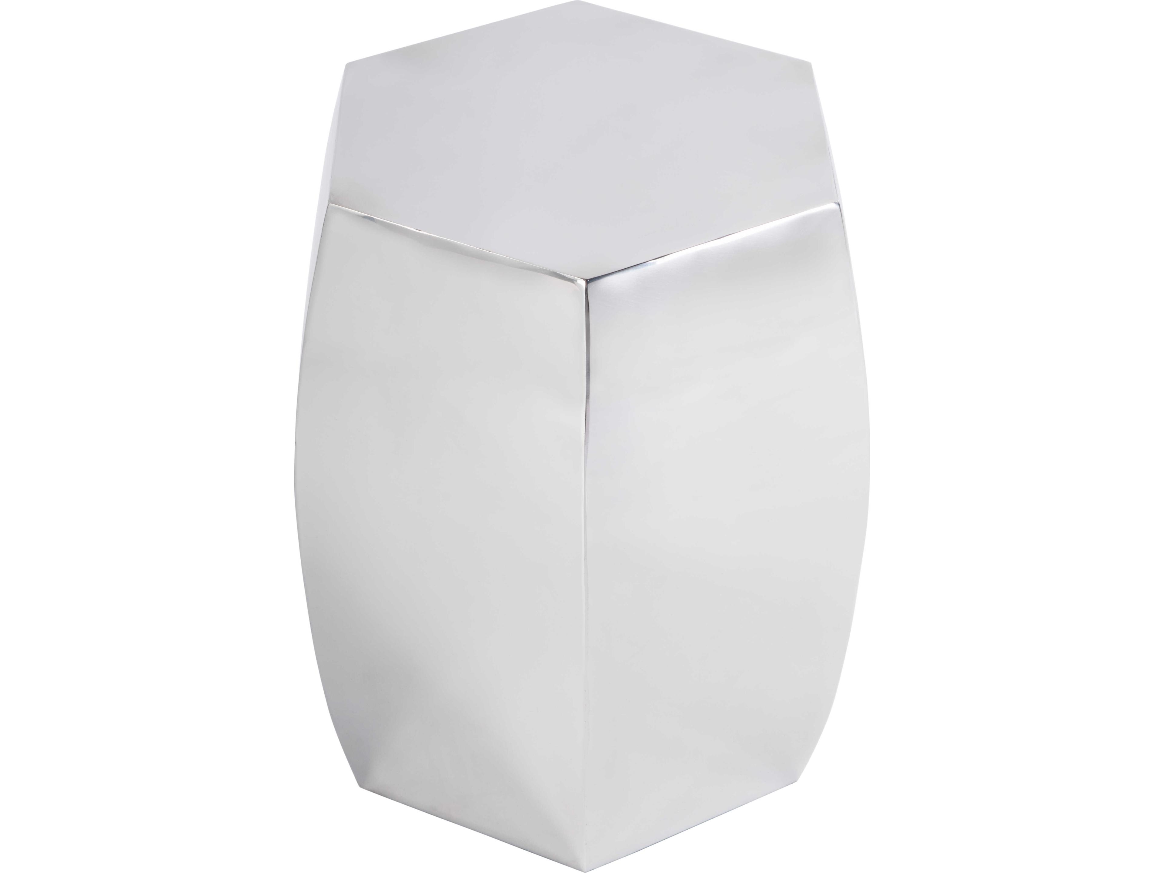 Butler Carter Hexagon Metal Silver End Table