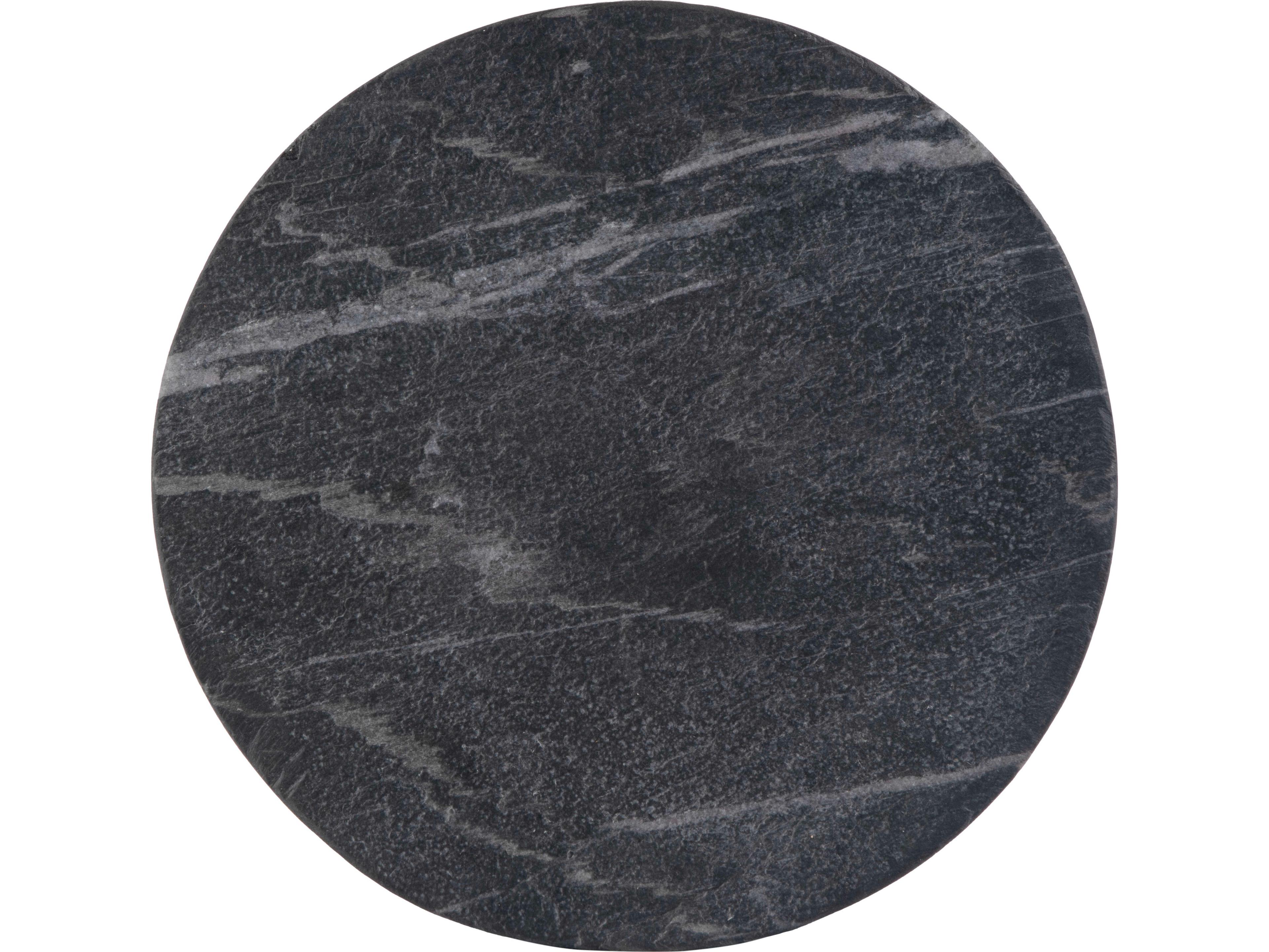 Butler Sylvester Round Marble Gray White End Table