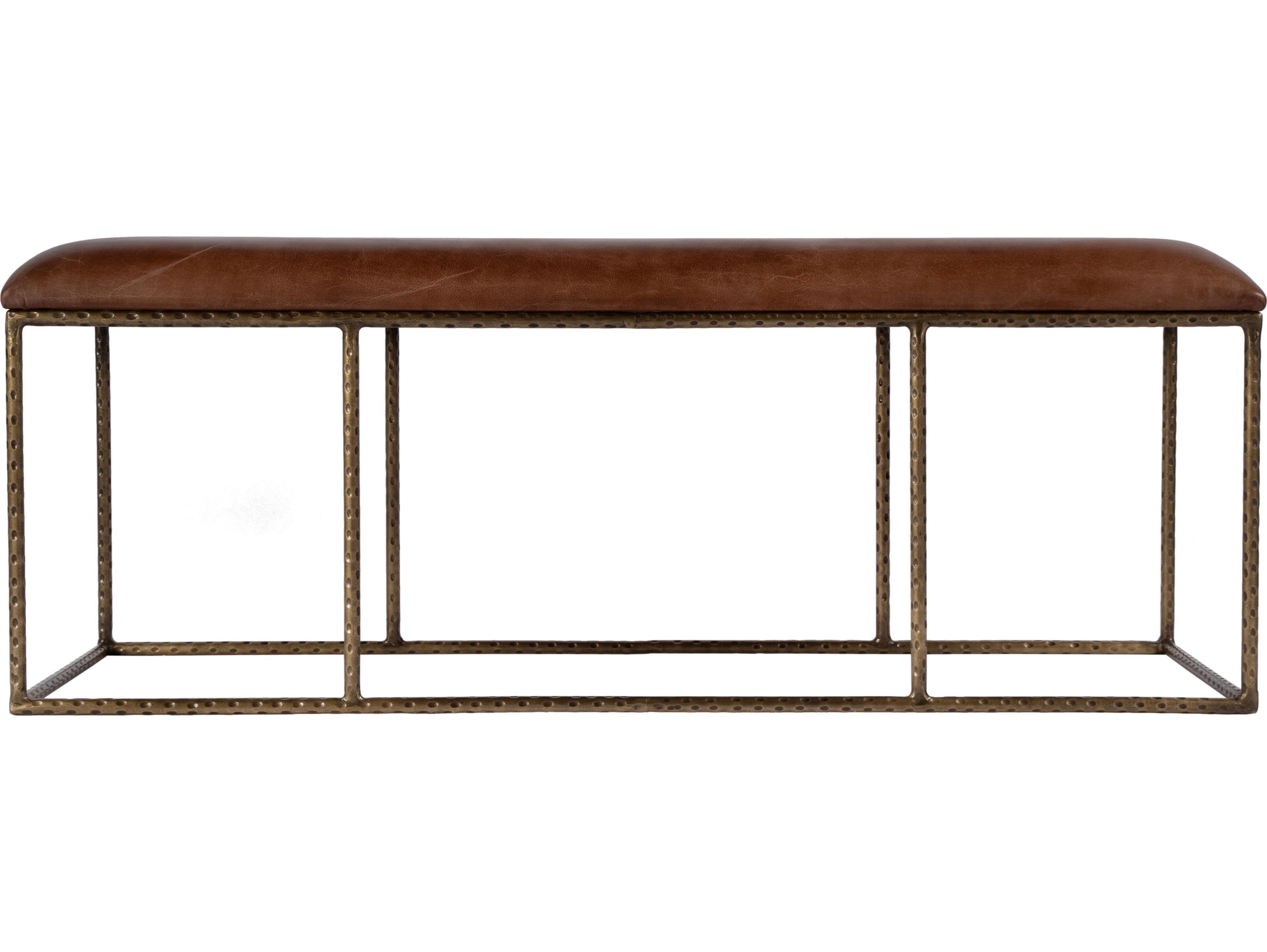 Butler Lloyd Brown Leather Accent Bench