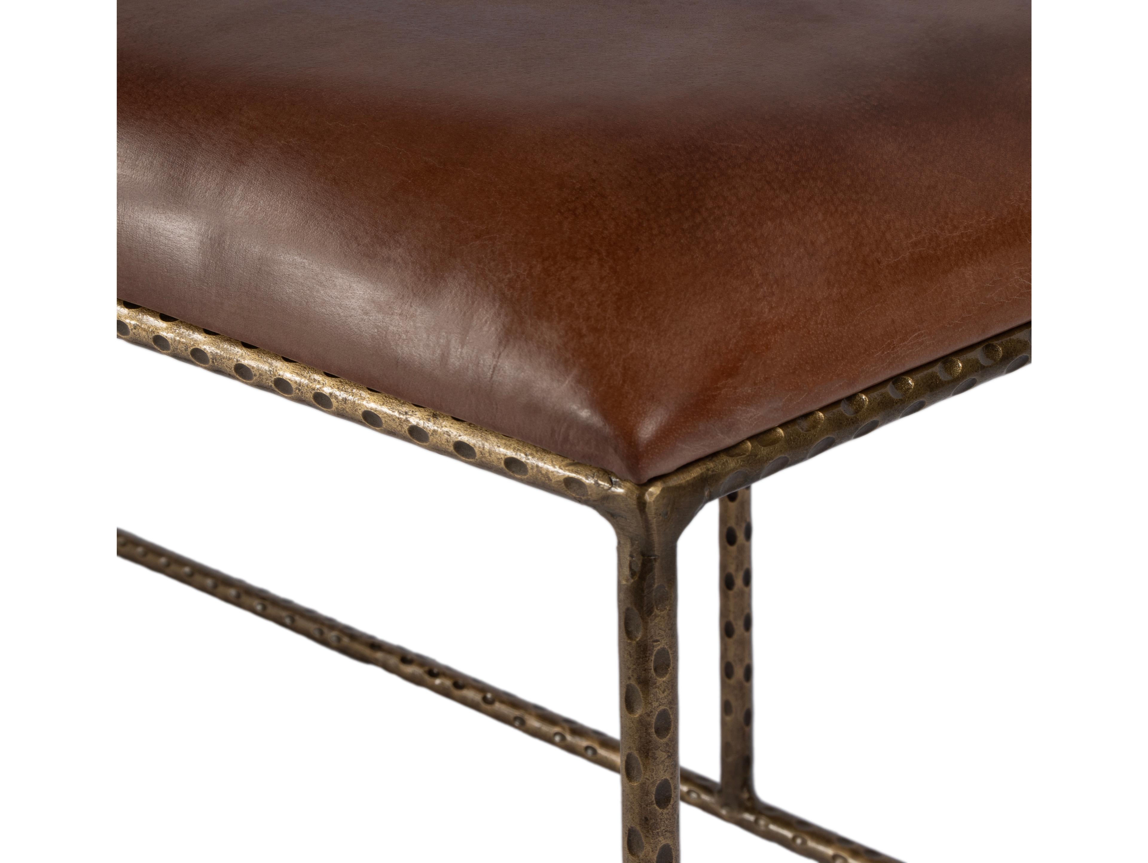Butler Lloyd Brown Leather Accent Bench