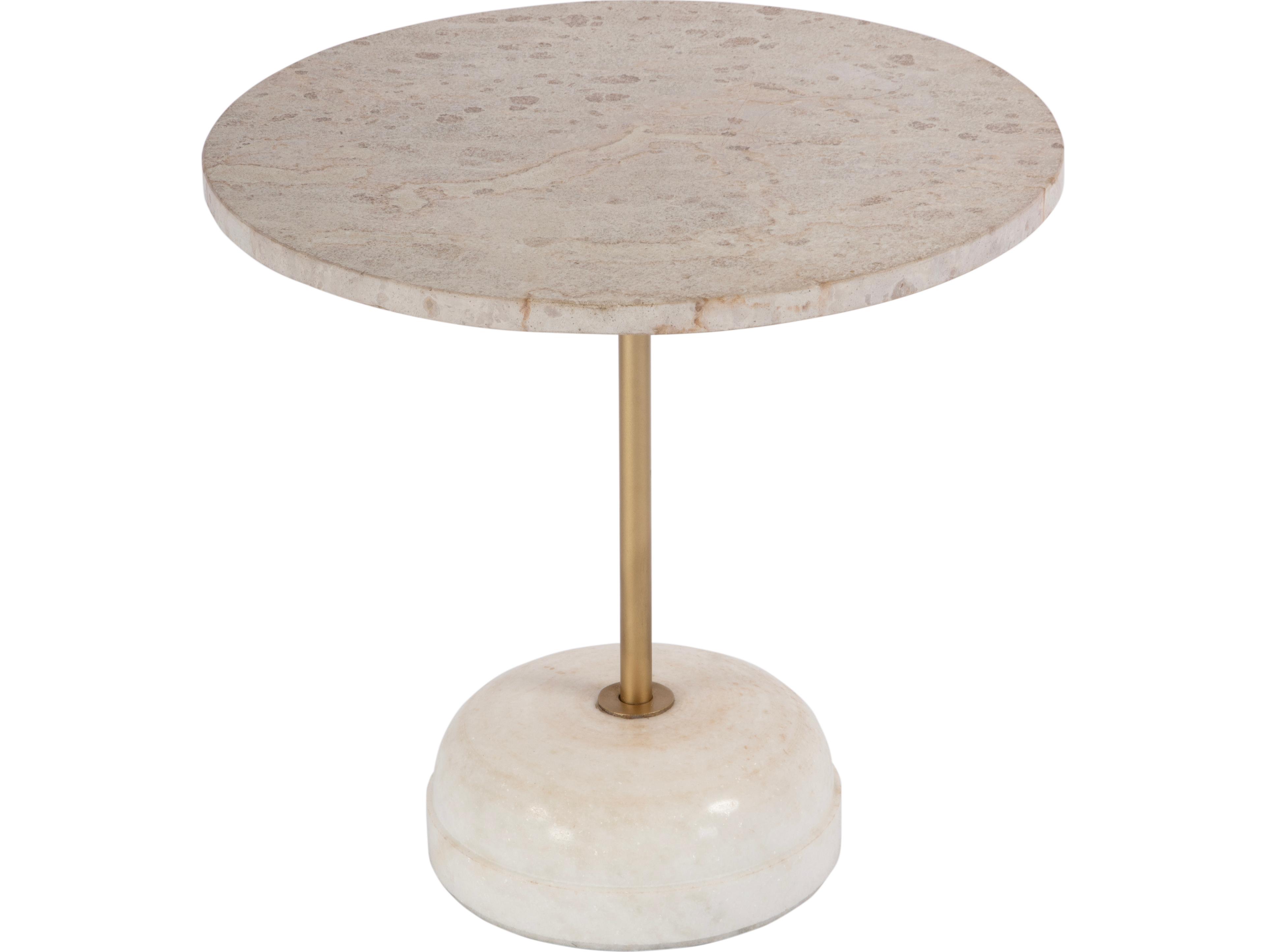 Butler Lucia Round Marble & Metal End Table