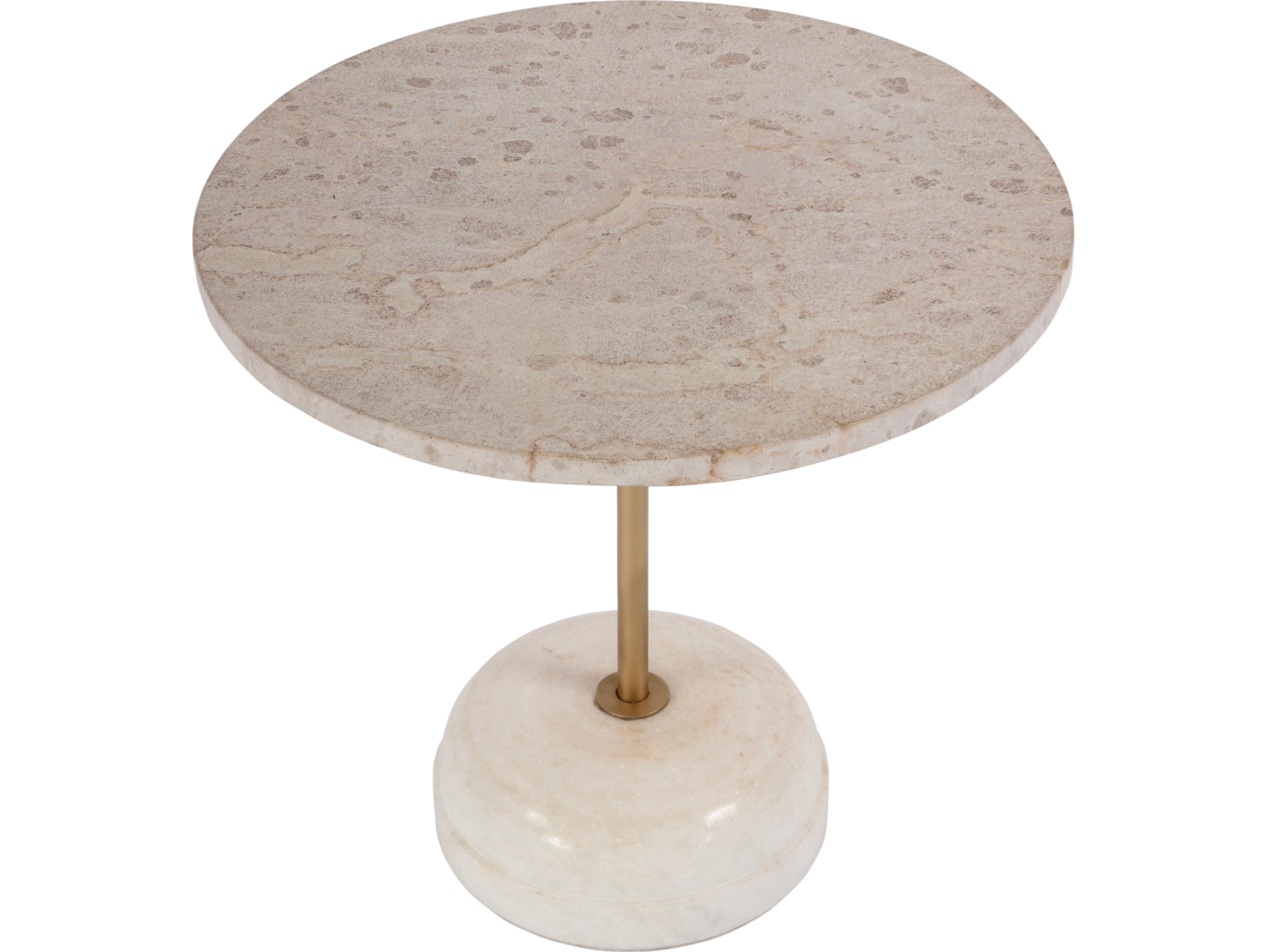 Butler Lucia Round Marble & Metal End Table