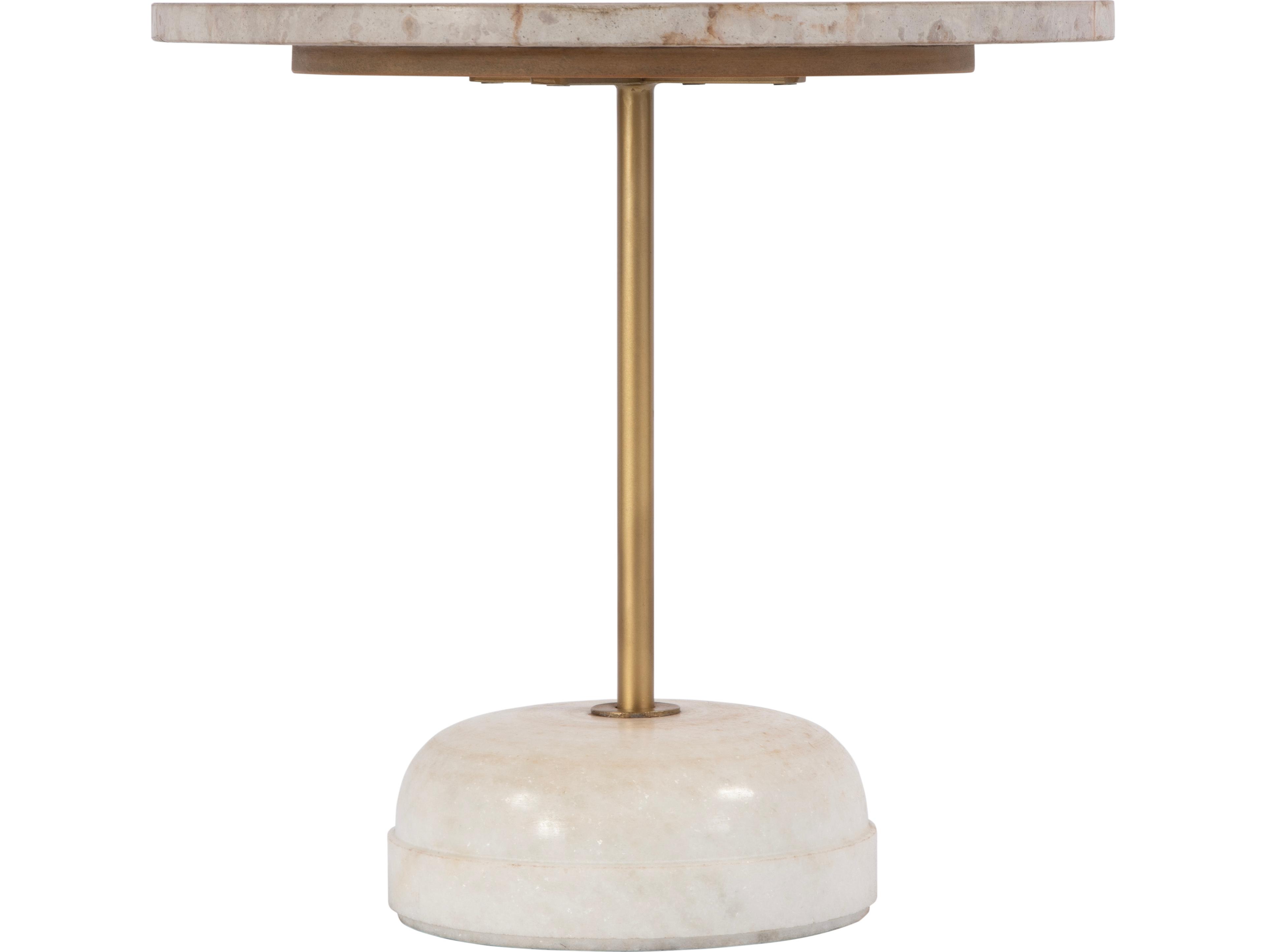 Butler Lucia Round Marble & Metal End Table