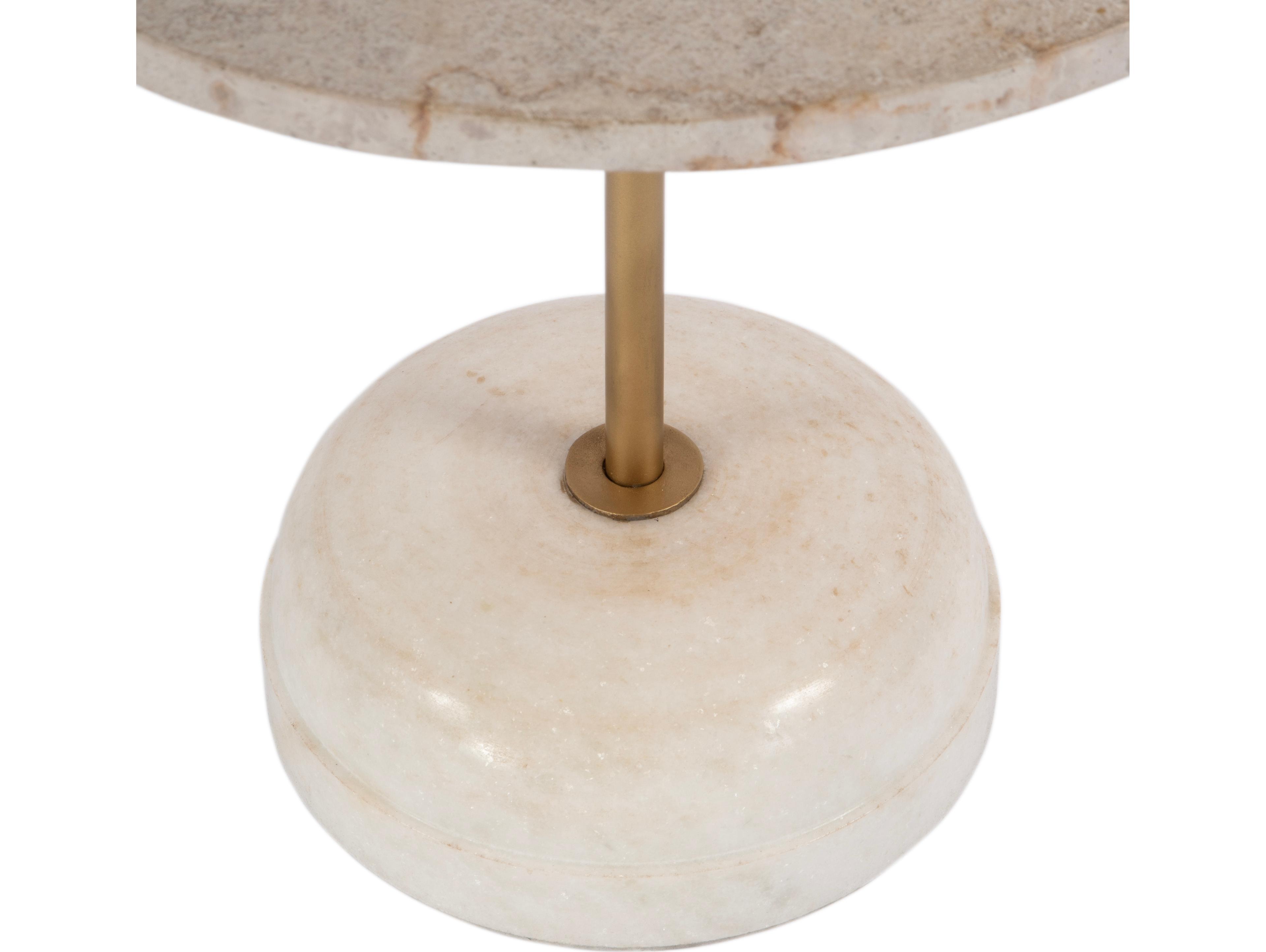 Butler Lucia Round Marble & Metal End Table