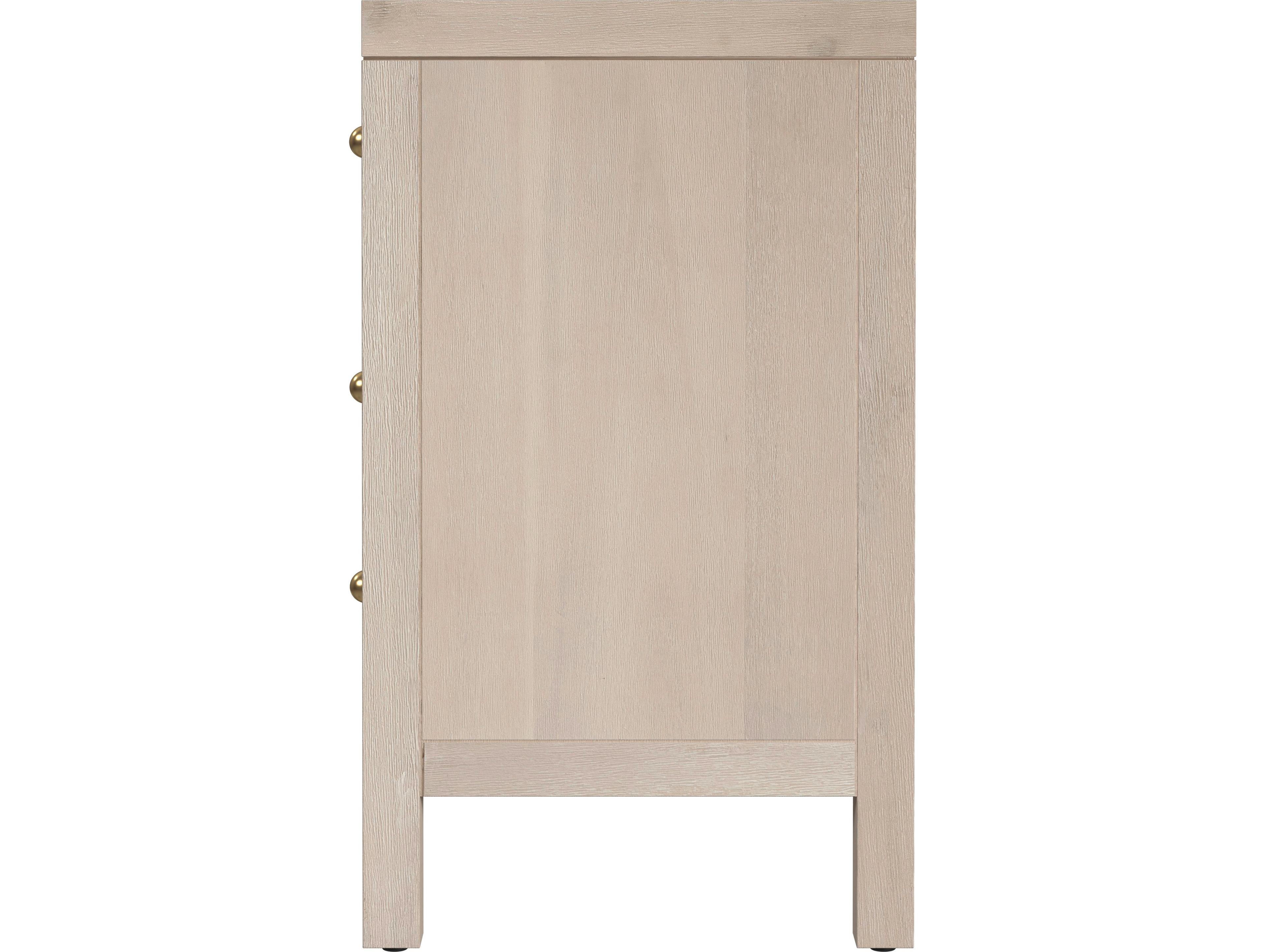 Butler Nora 3-Drawers Beige Acacia Wood Nightstand