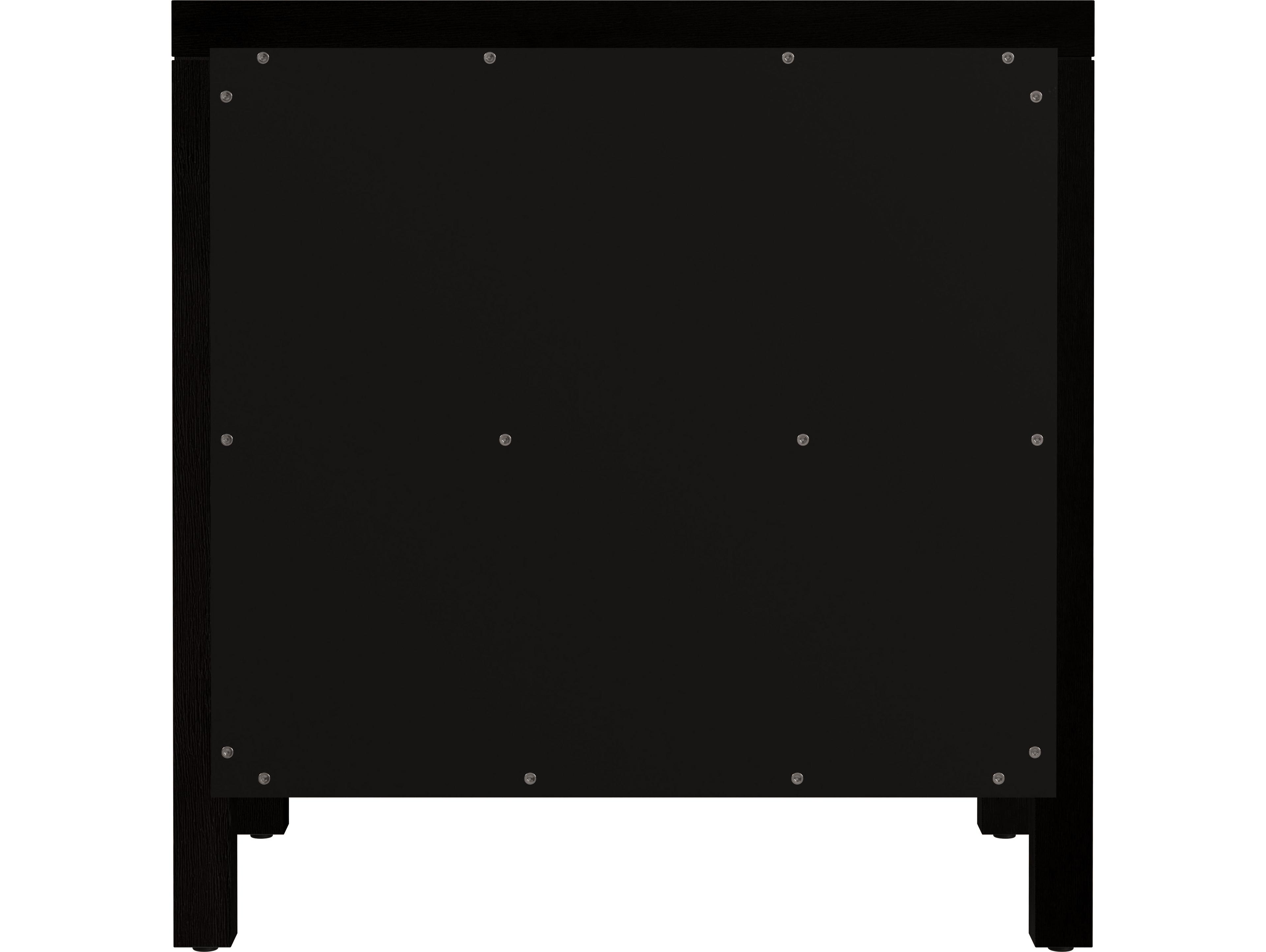 Butler Nora 3-Drawers Black Acacia Wood Nightstand