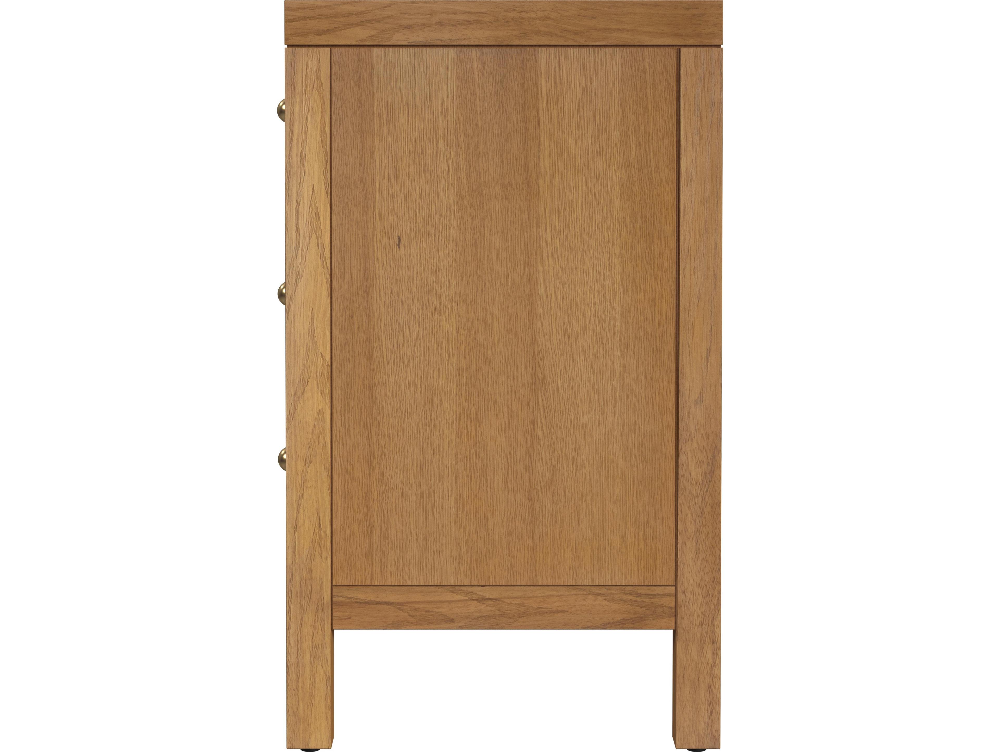 Butler Nora 3-Drawers Oak Wood Nightstand