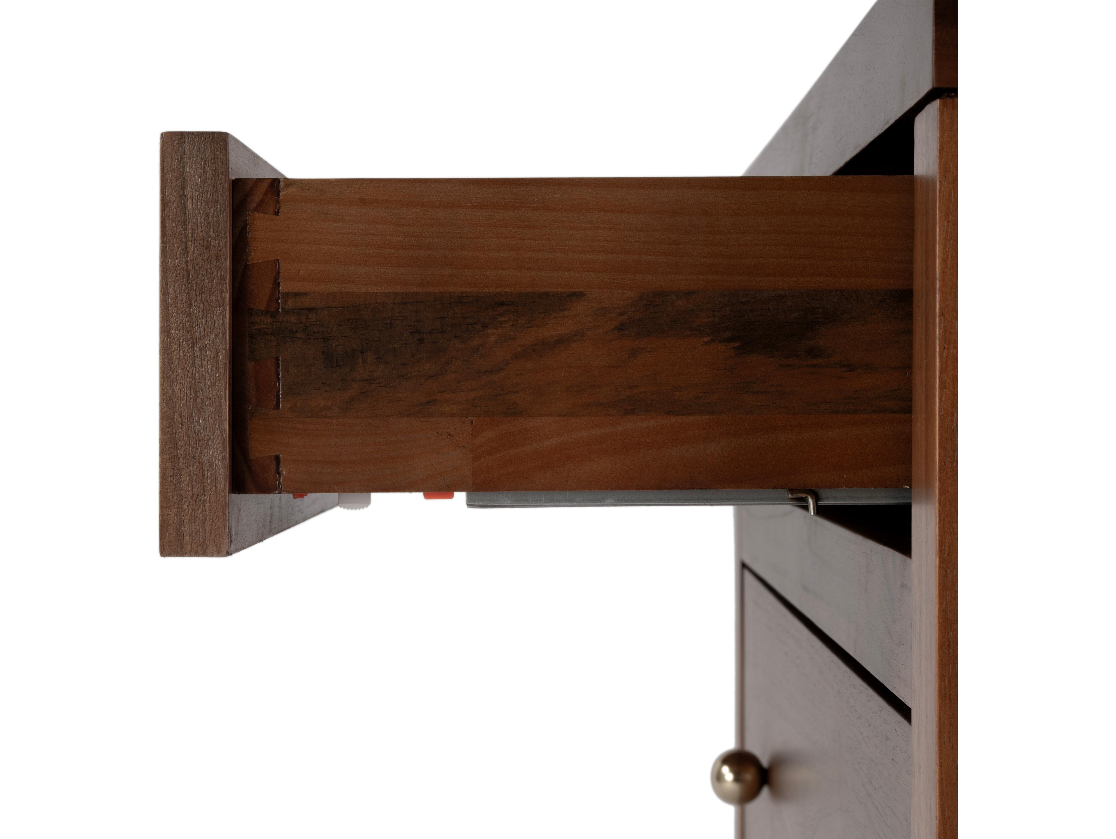 Butler Nora 3-Drawers Brown Acacia Wood Nightstand