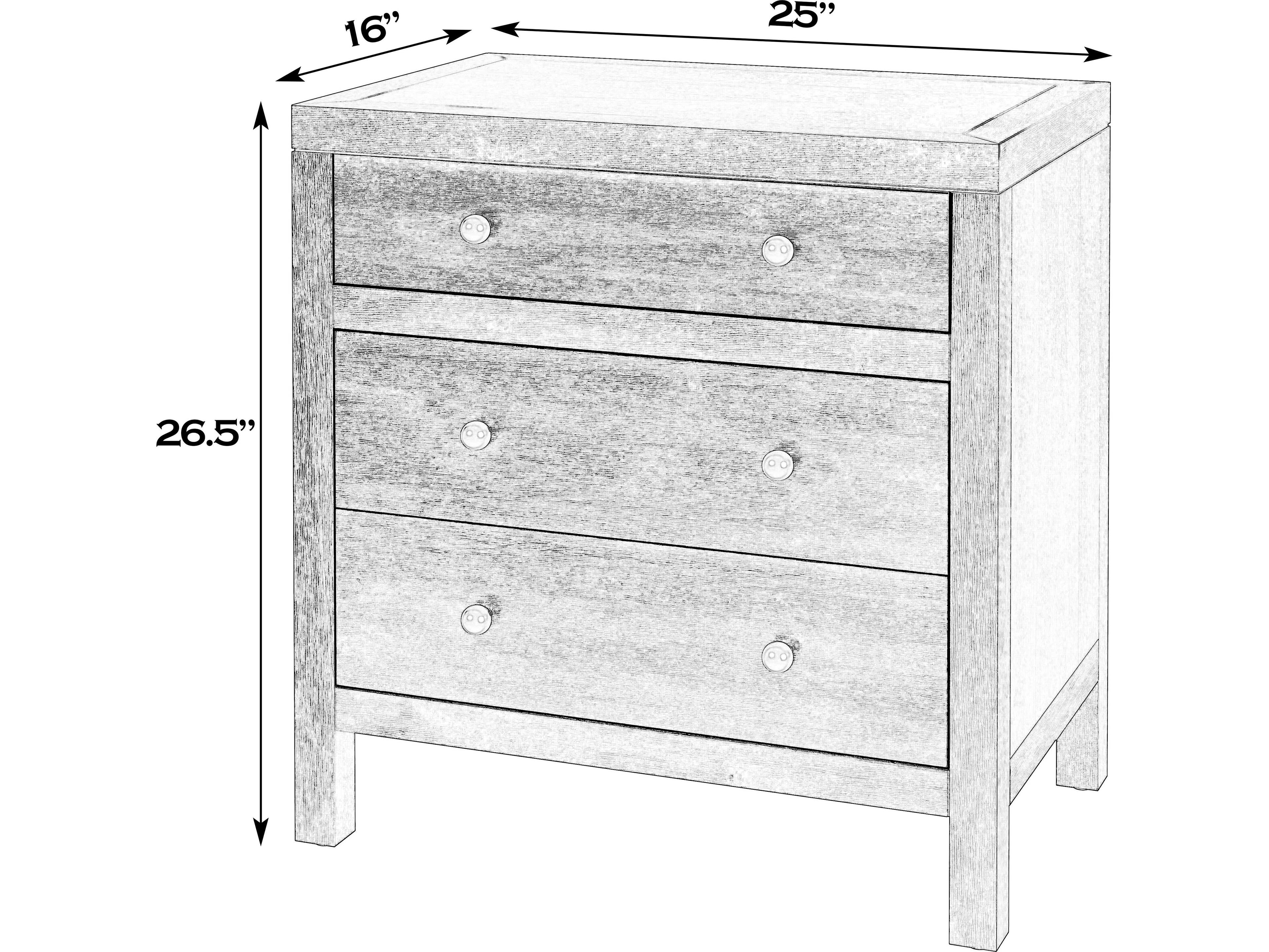 Butler Nora 3-Drawers Acacia Wood Nightstand