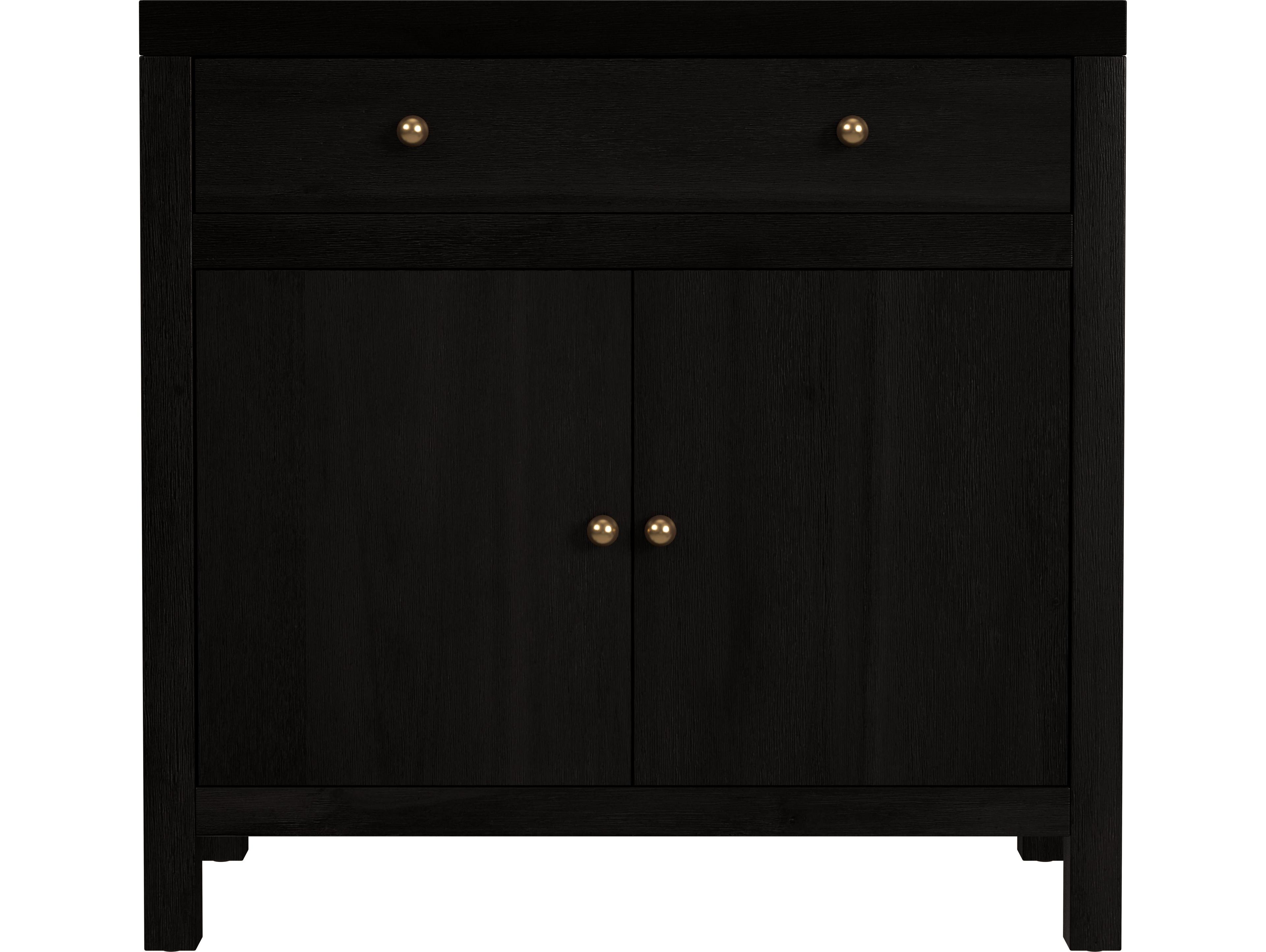 Butler Nora Antique Coffee Black Acacia Wood Accent Cabinet