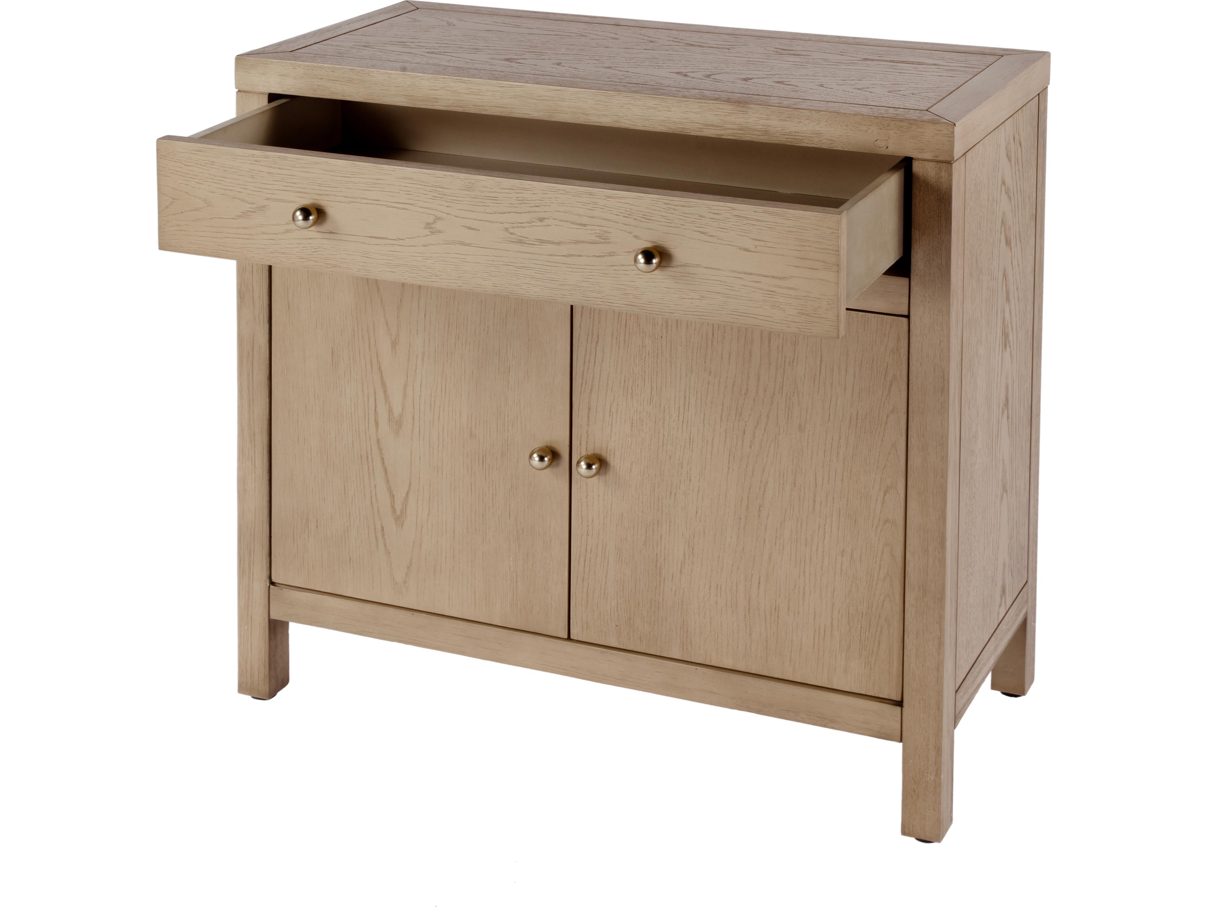Butler Nora Light Oak Natural Acacia Wood Accent Cabinet