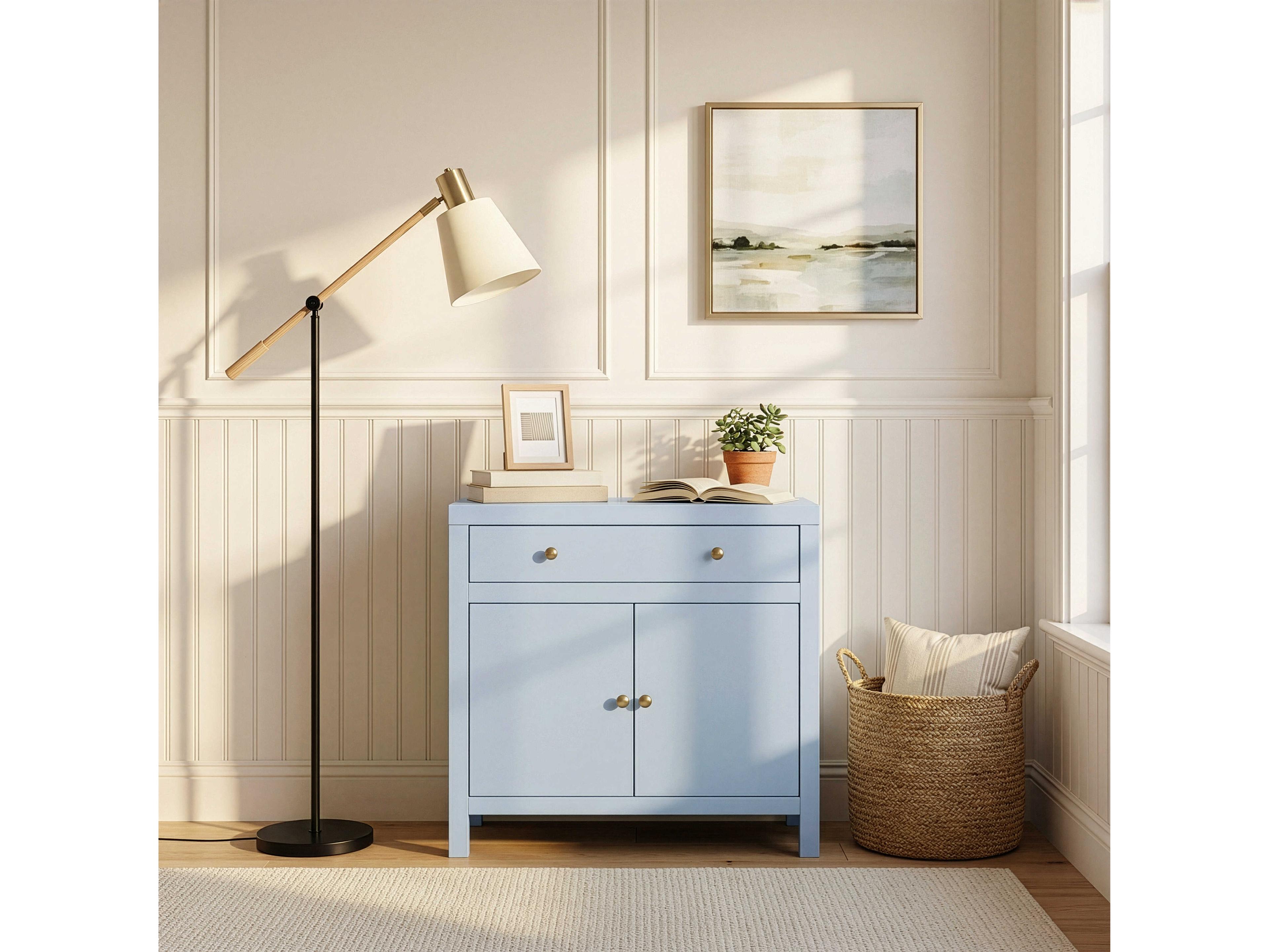 Butler Nora Light Blue Acacia Wood Accent Chest