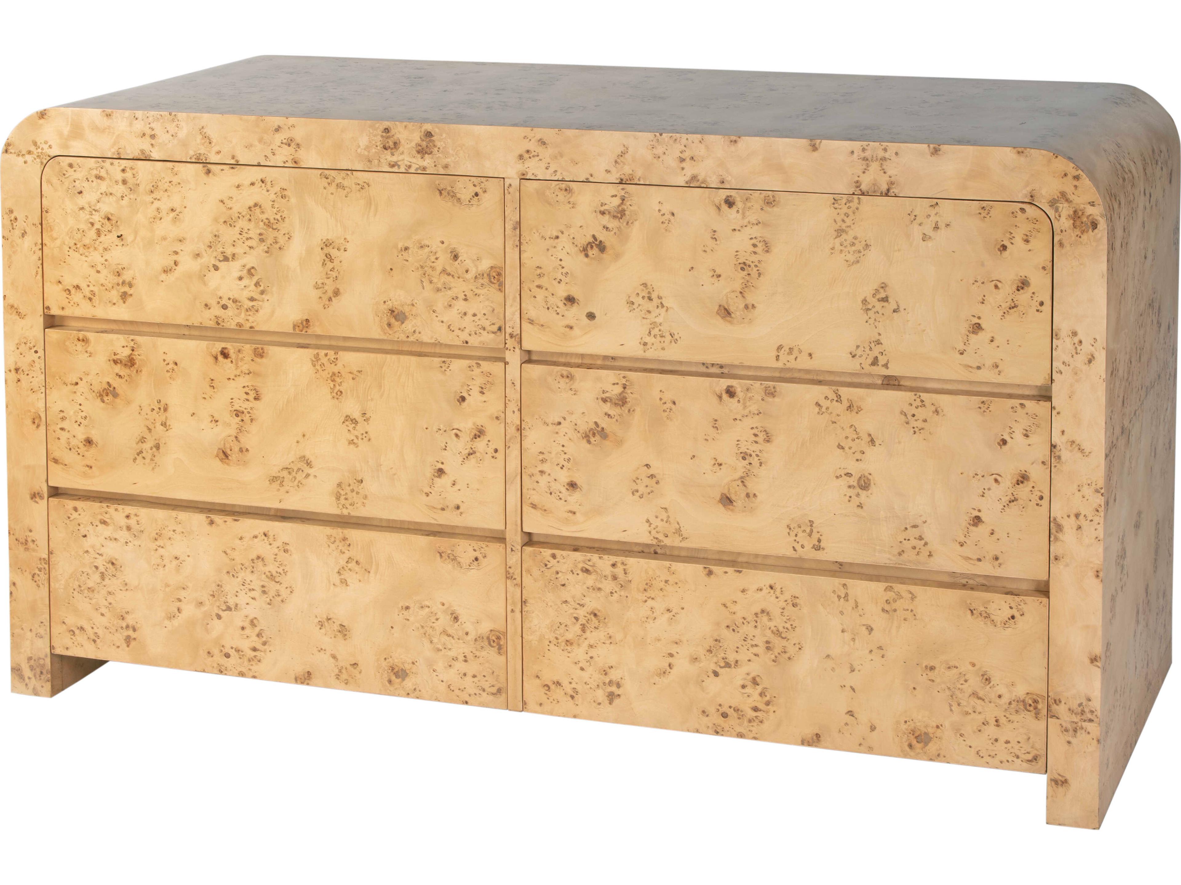 Butler Cora 6-Drawers Maple Wood Double Dresser