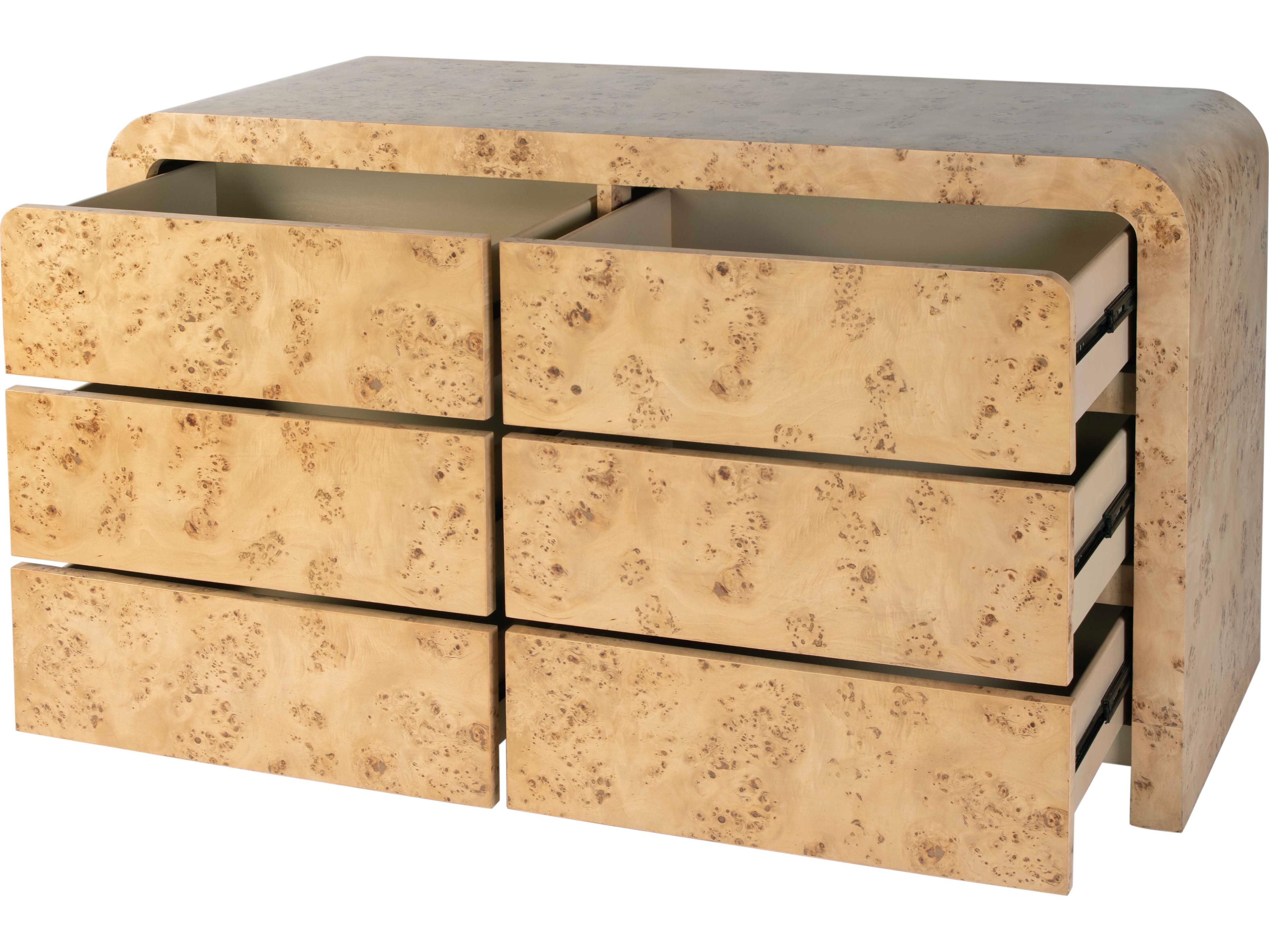 Butler Cora 6-Drawers Maple Wood Double Dresser