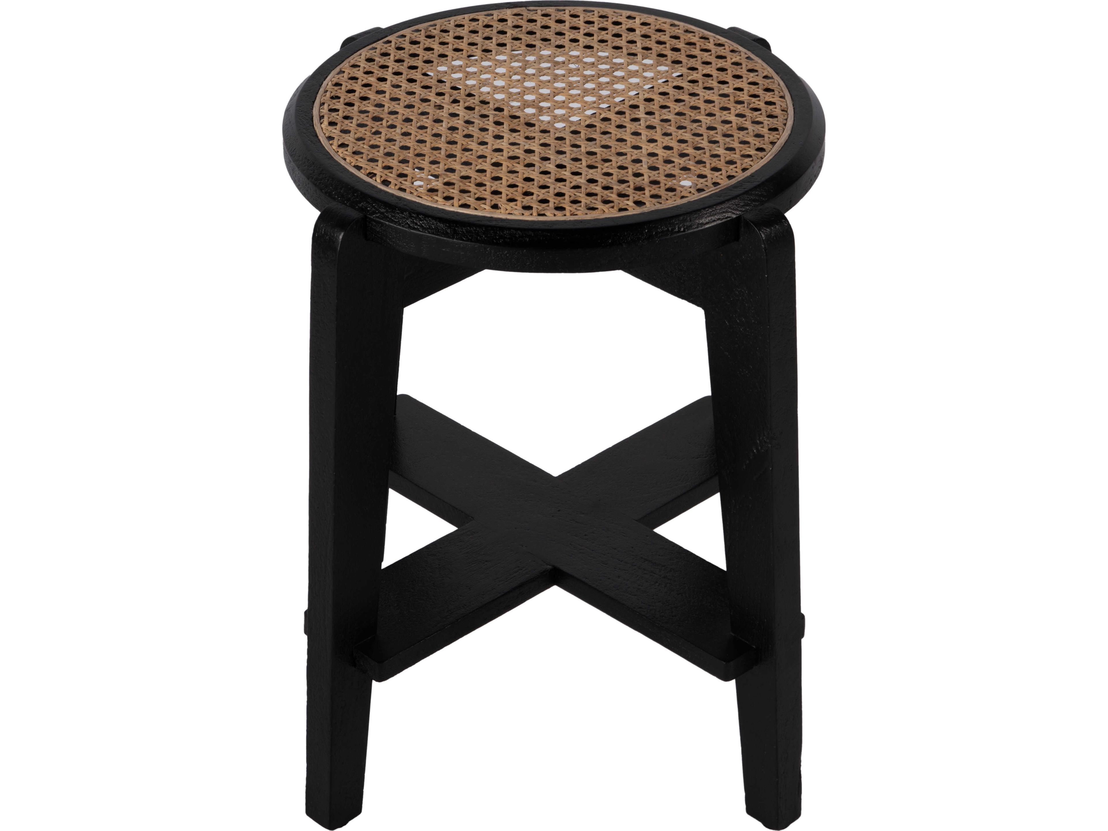 Butler Dryden Black Natural Accent Stool