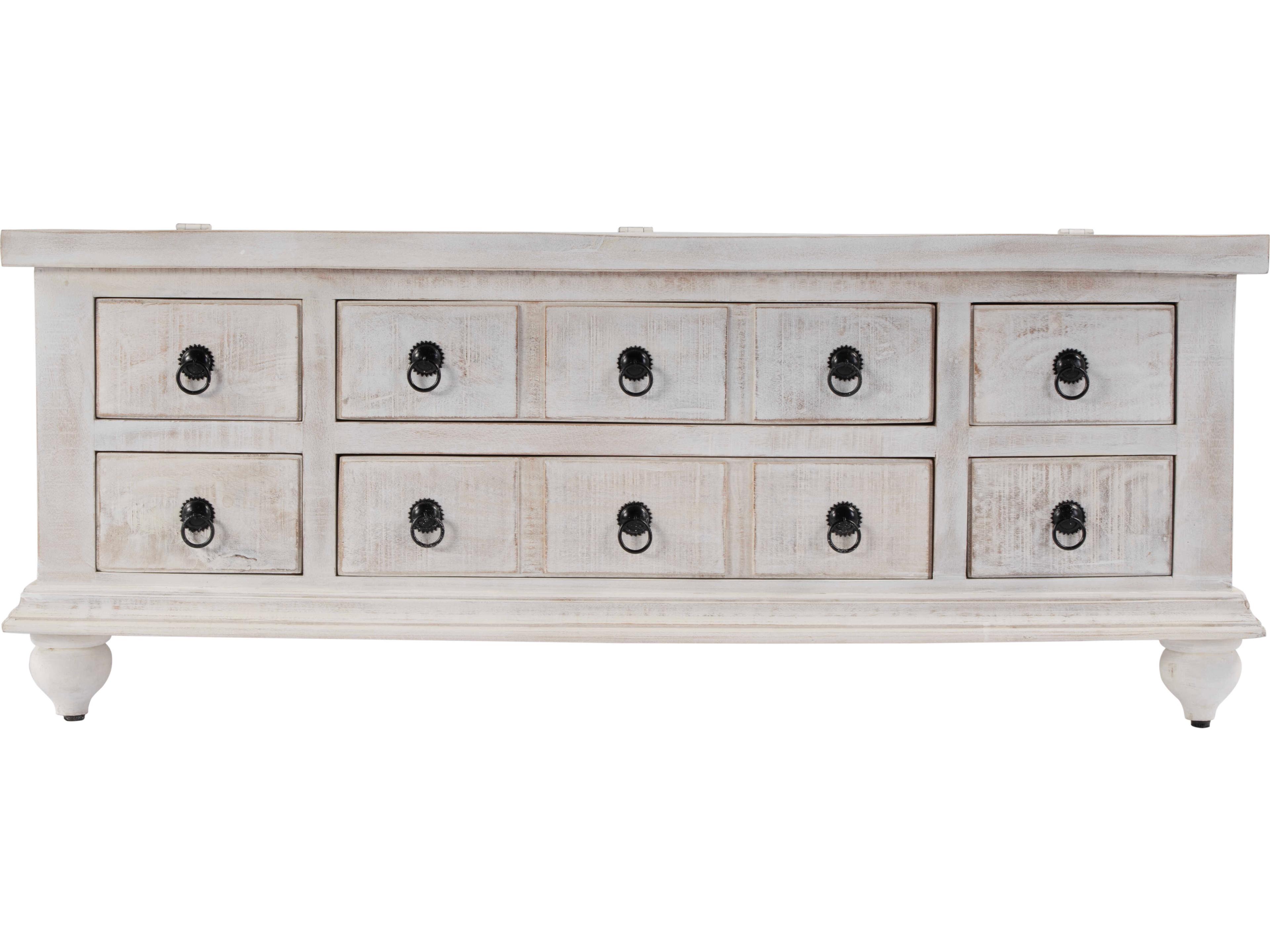 Butler Chipping Rectangular Wood White Coffee Table