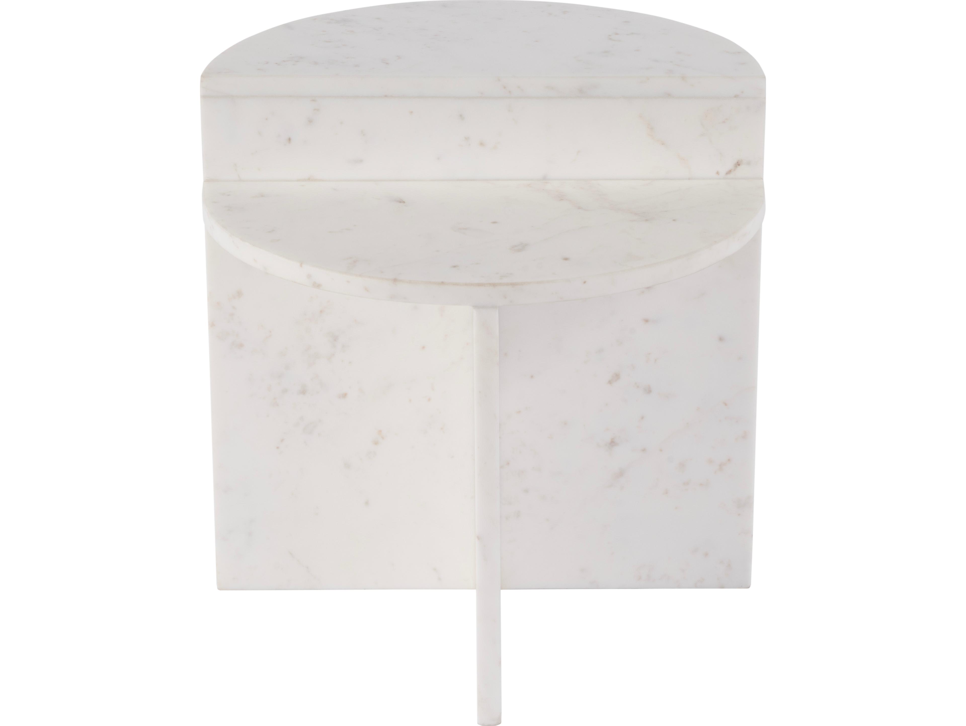 Butler Vienna Round Marble White End Table