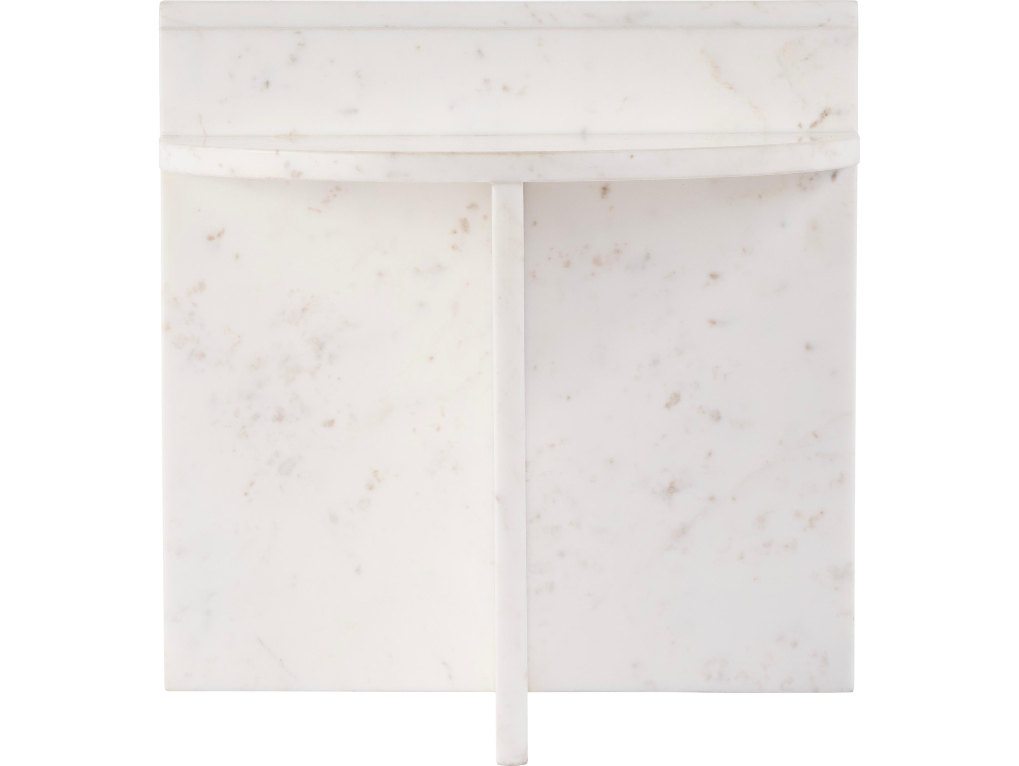 Butler Vienna Round Marble White End Table