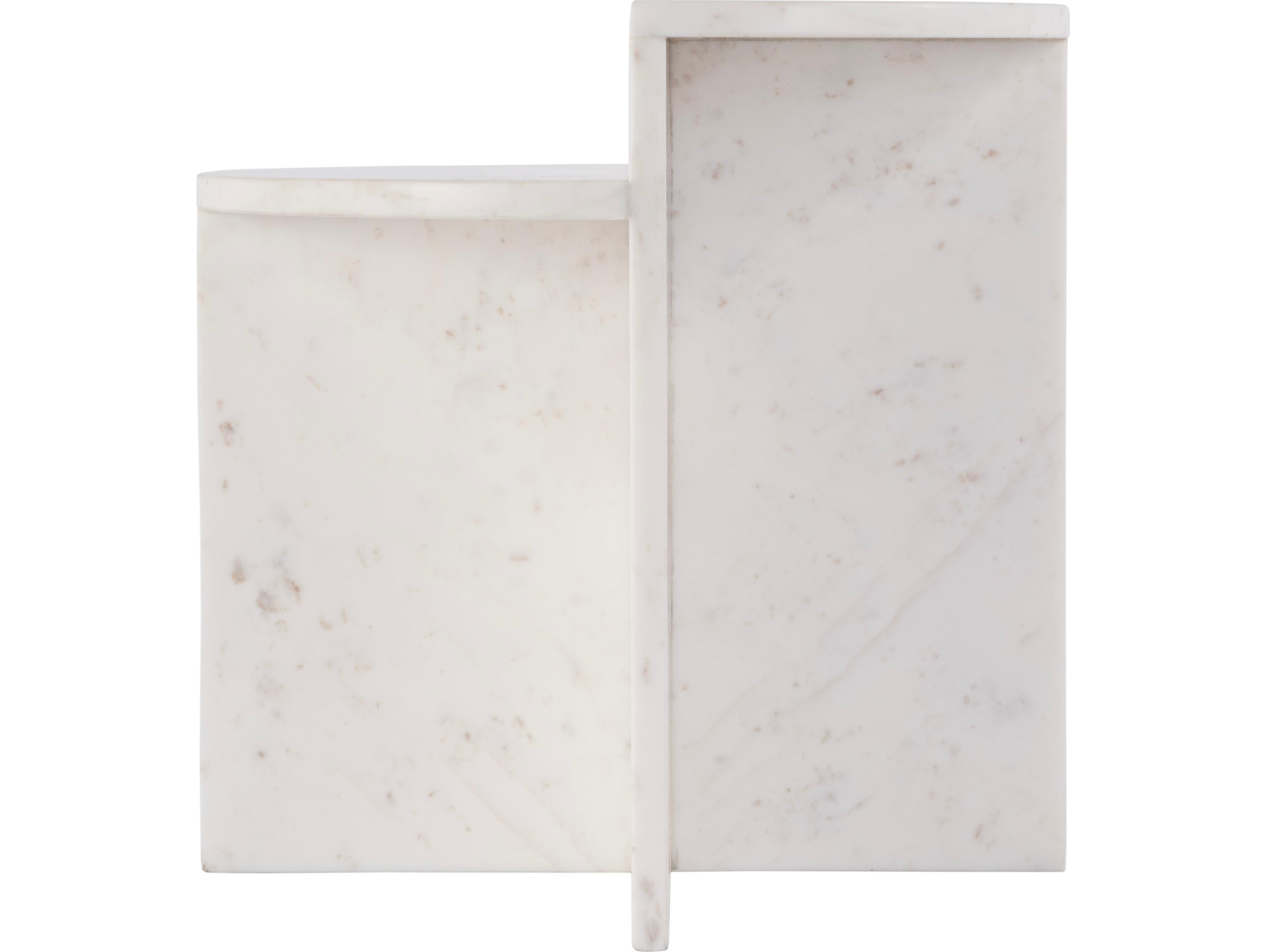 Butler Vienna Round Marble White End Table