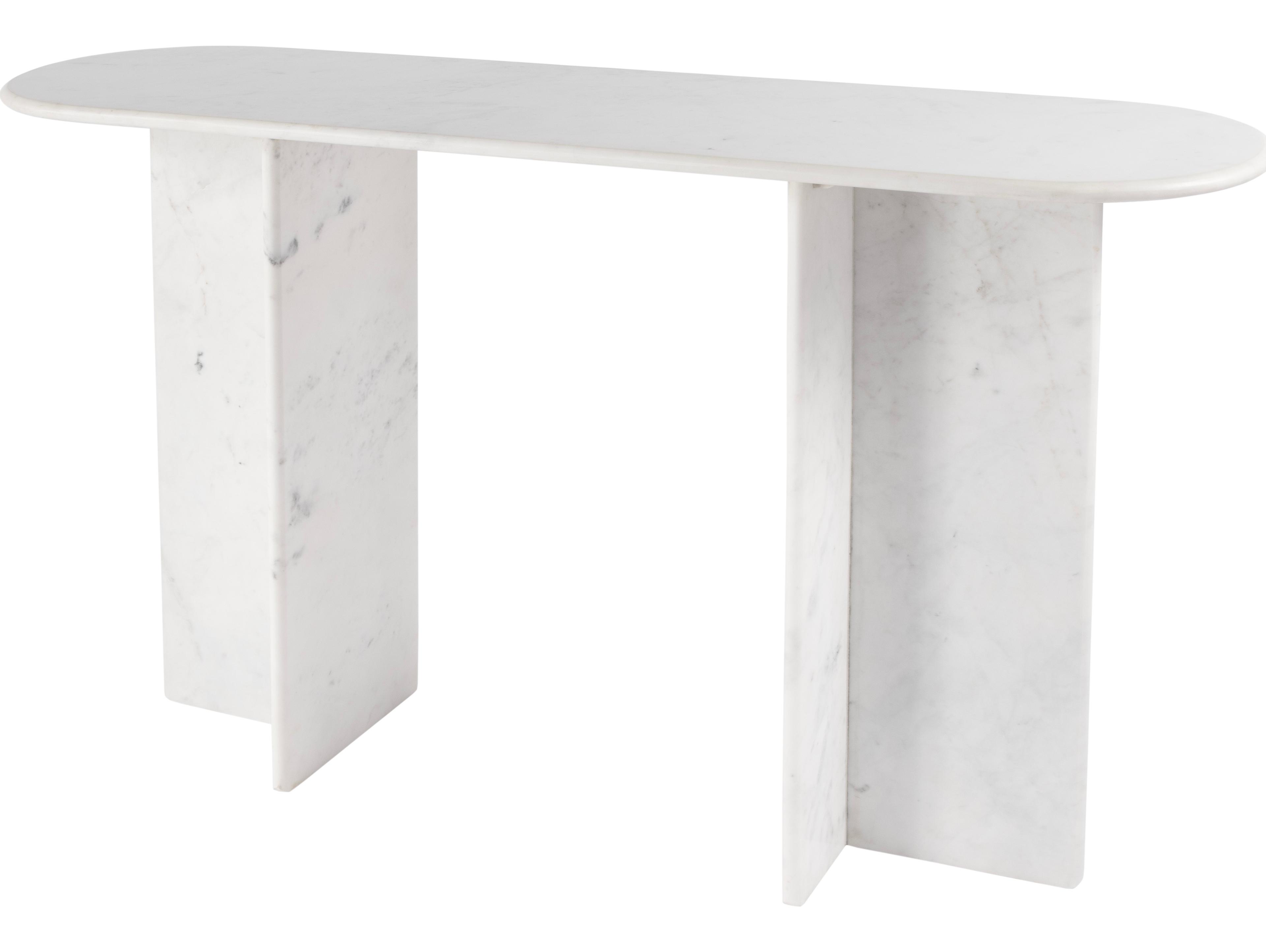 Butler Vienna Oval Marble White Console Table